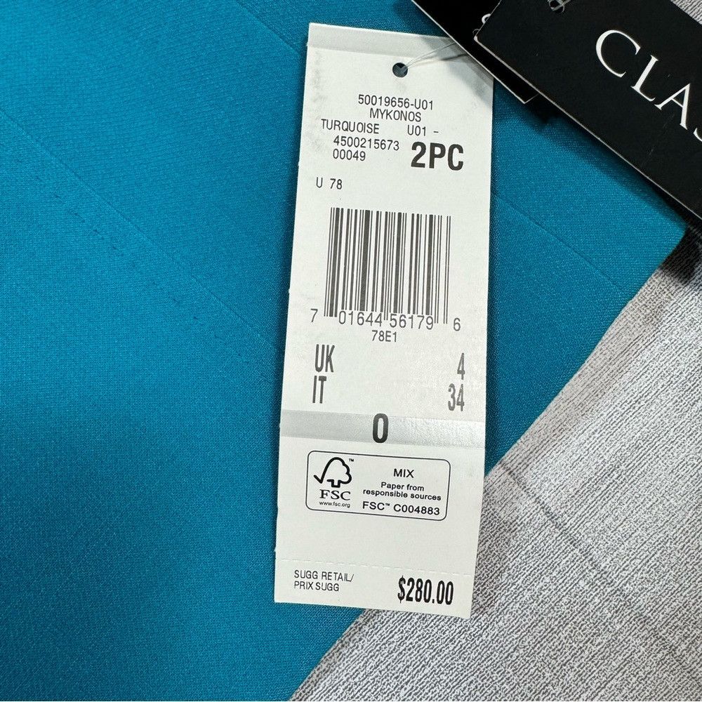 Anne Klein NWT New Anne Klein Short Sleeve Crop Open Front Turquoise J Size XS / US 0-2 / IT 36-38 - 7 Thumbnail
