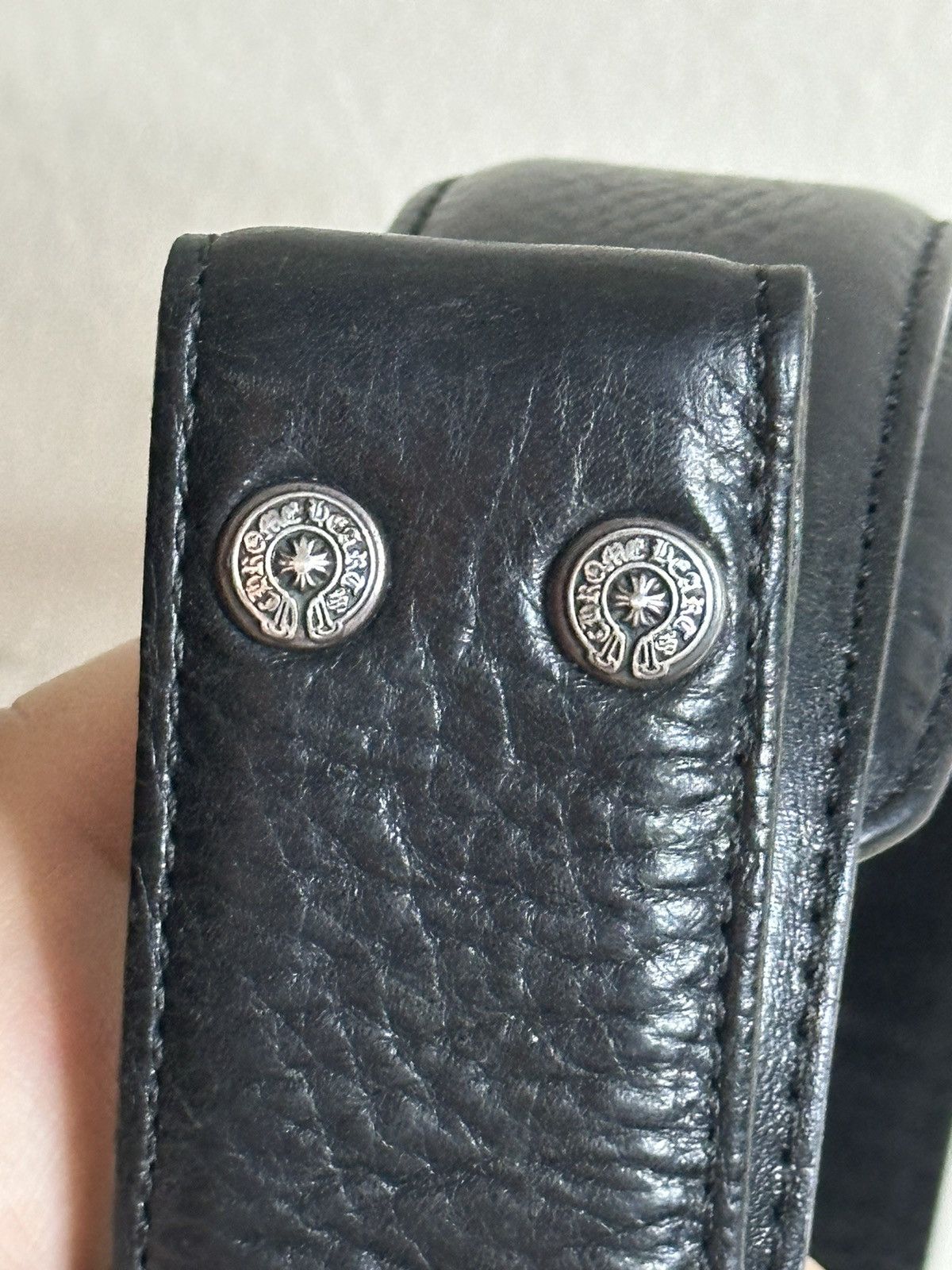 Chrome Hearts Chrome Hearts black leather belt size 34 Size 34 - 2 Thumbnail
