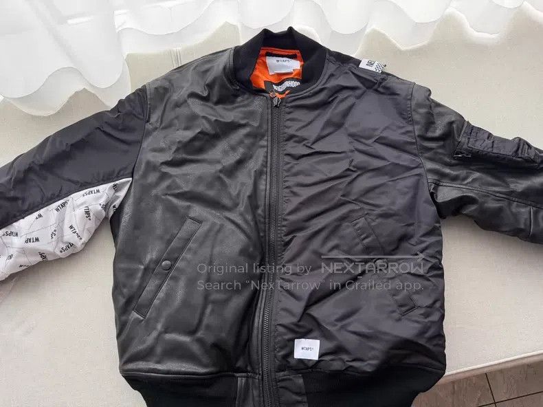 Wtaps Wtaps White-sleeved Leather Jacket, Lamb Leather, Nylon an Size US M / EU 48-50 / 2 - 1 Thumbnail