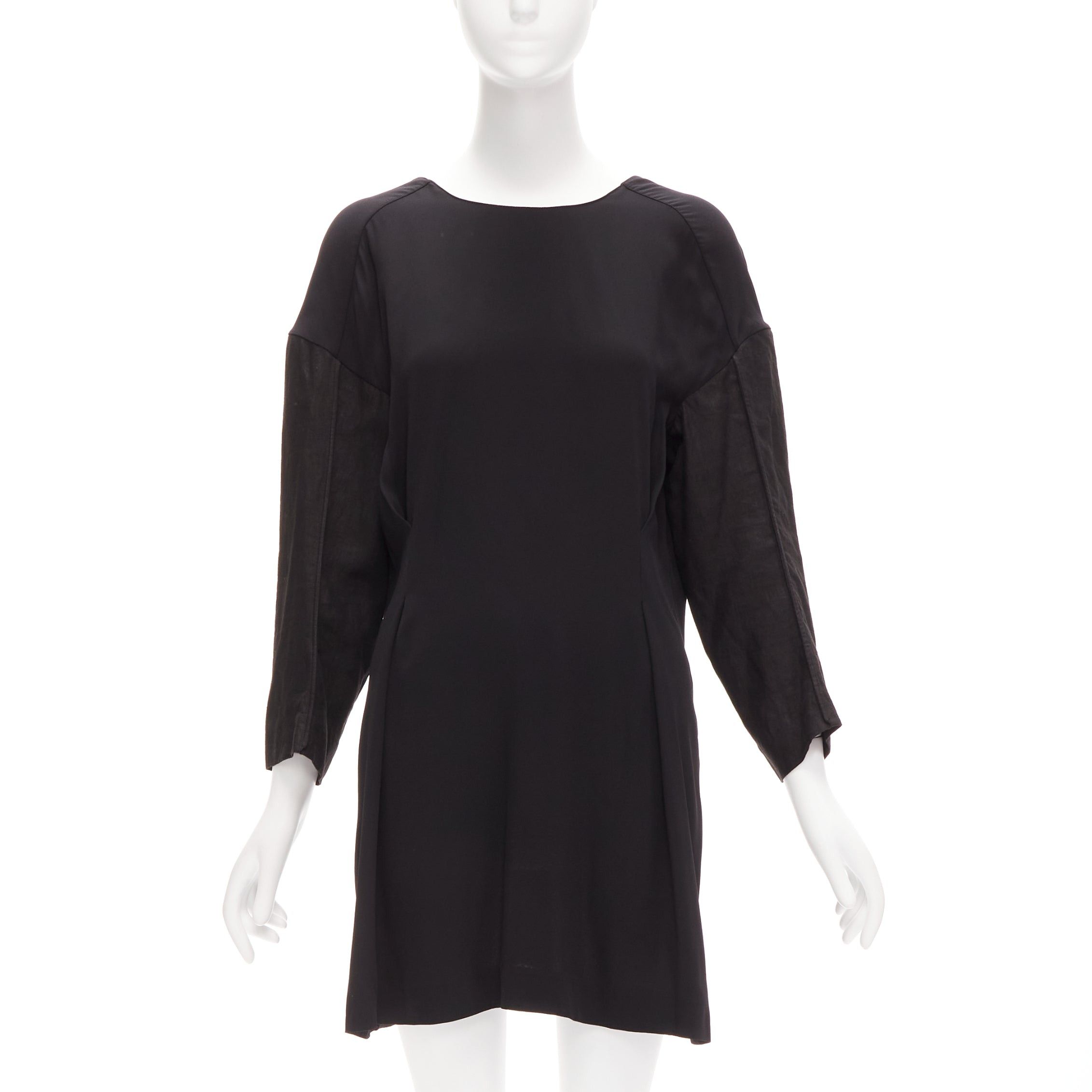 Marni MARNI black grey contrast cutout armhole bateau tie back mini dress IT38 XS Size XS / US 0-2 / IT 36-38 - 1 Thumbnail