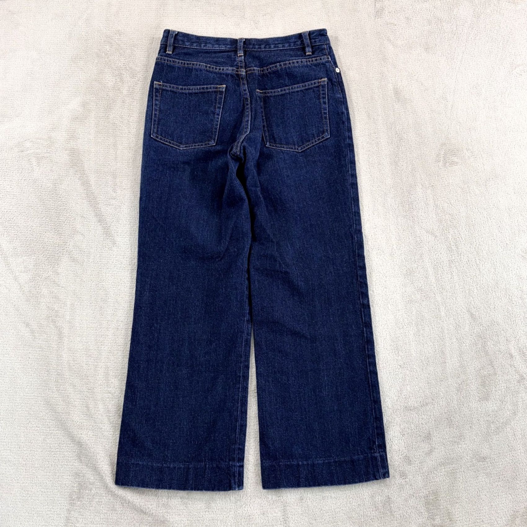 Denime VINTAGE APC Jeans Sailor Straight Leg Dark Blue Wash Denim Women 26 Jeans 5-Pocket Button Zip Regular High-Rise 100% Cotton Size 26" / US 2 / IT 38 - 4 Thumbnail