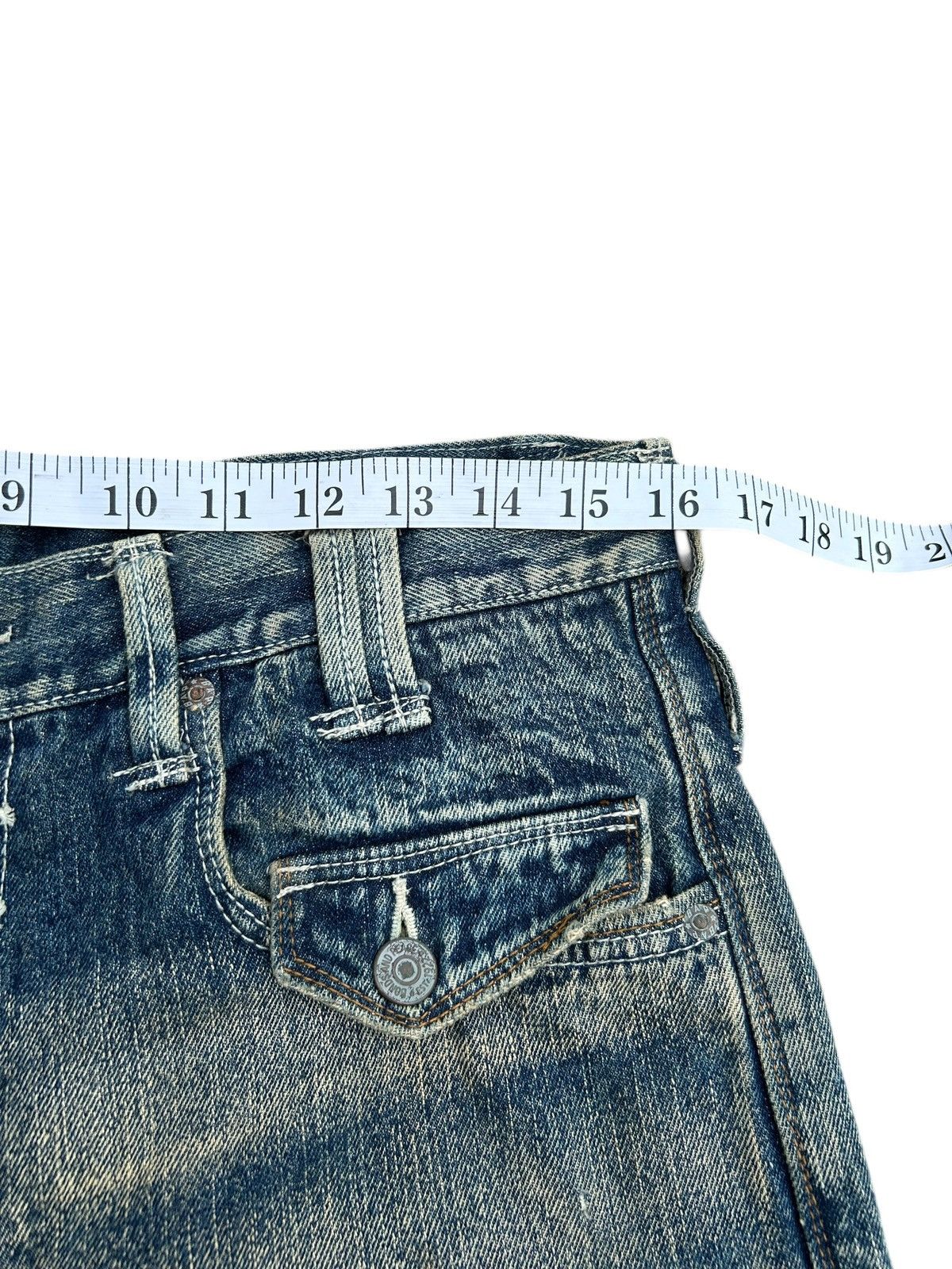 Kapital BONDS AND PEACE BUCKLE BACK JAPANESE DISTRESSED DENIM JEANS Size US 32 / EU 48 - 17 Thumbnail
