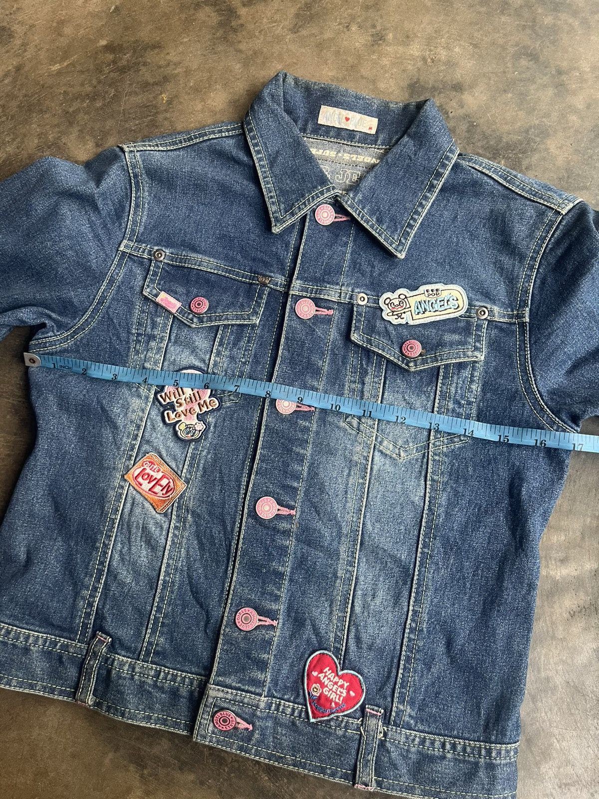 Angel Blue × Hysteric Glamour × Japanese Brand 2000s Angel Blue Japanese Y2k Embroidery Patch Denim Jacket Size M / US 6-8 / IT 42-44 - 14 Thumbnail
