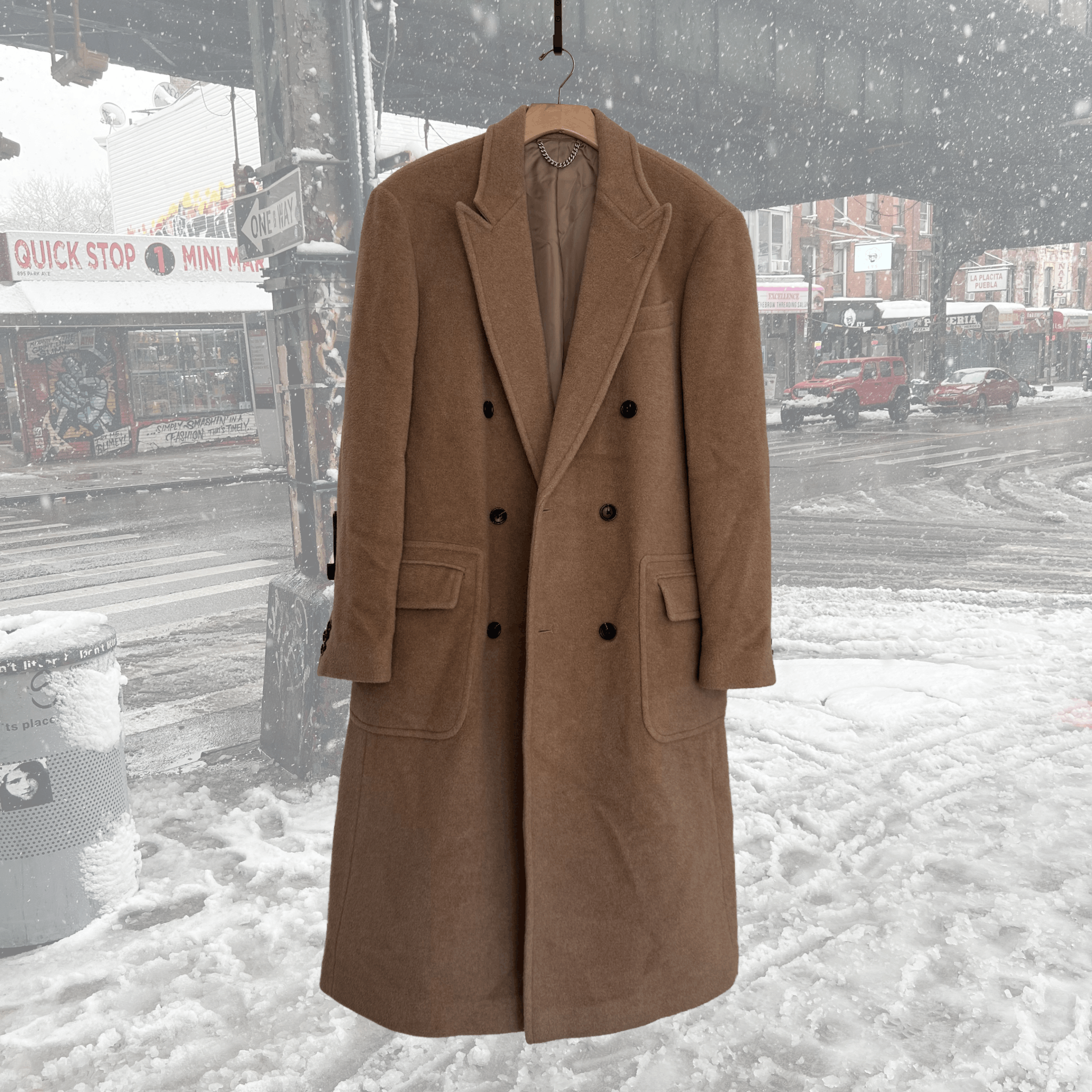 Club Monaco Club Monaco Camel Hair Double Breasted Polo Coat Size US M / EU 48-50 / 2 - 1 Thumbnail