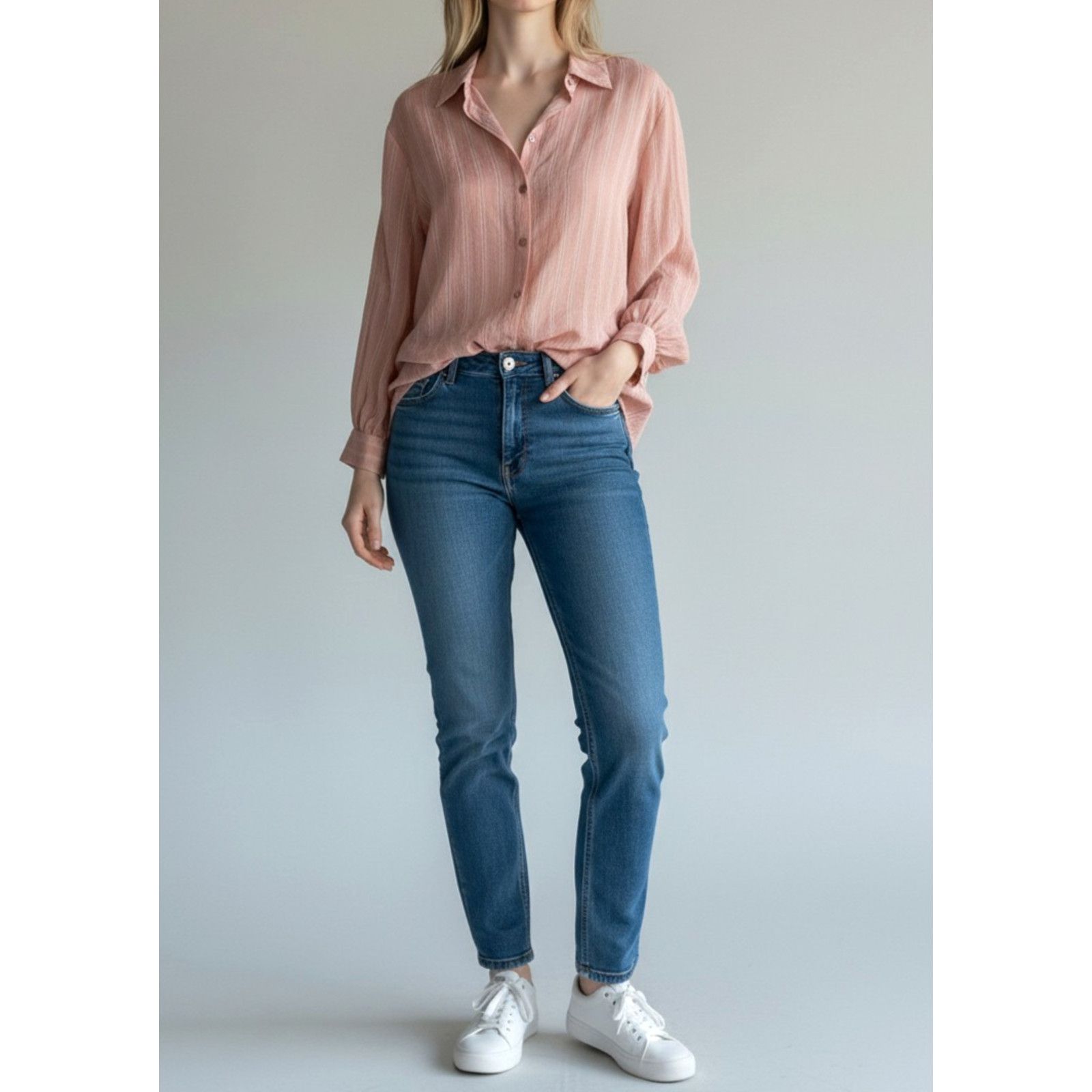 Chicos NWT CHICO'S Classic Collared Blouse French Blush Size 3 $90 Size XXL / US 16-18 / IT 52-54 - 1 Thumbnail