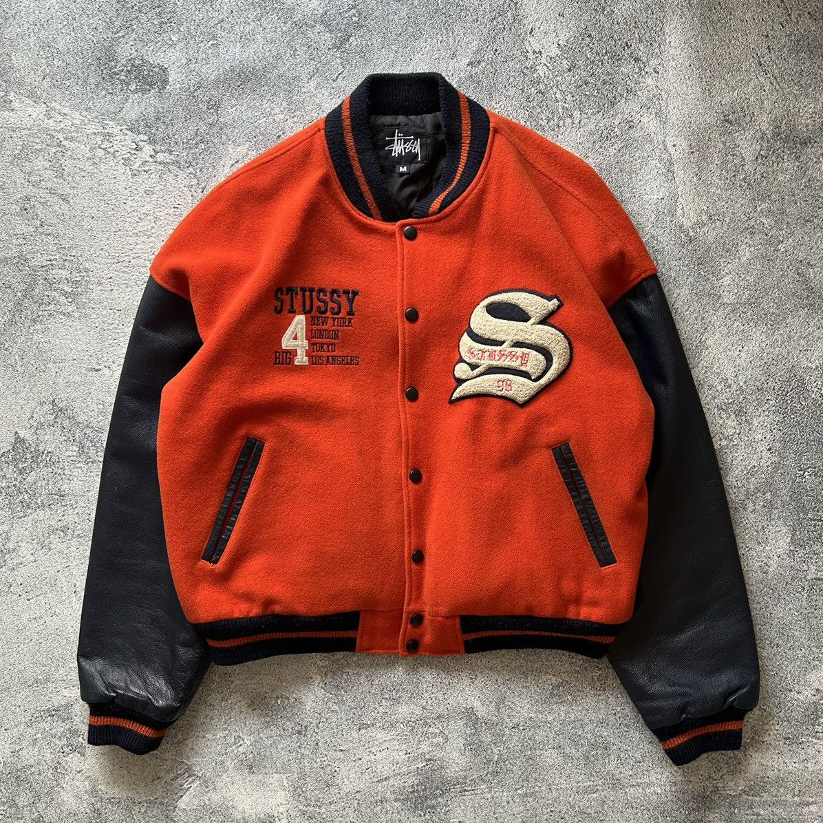 image of Stussy Varsity Jacket in Red/Orange, Men's (Size Medium)