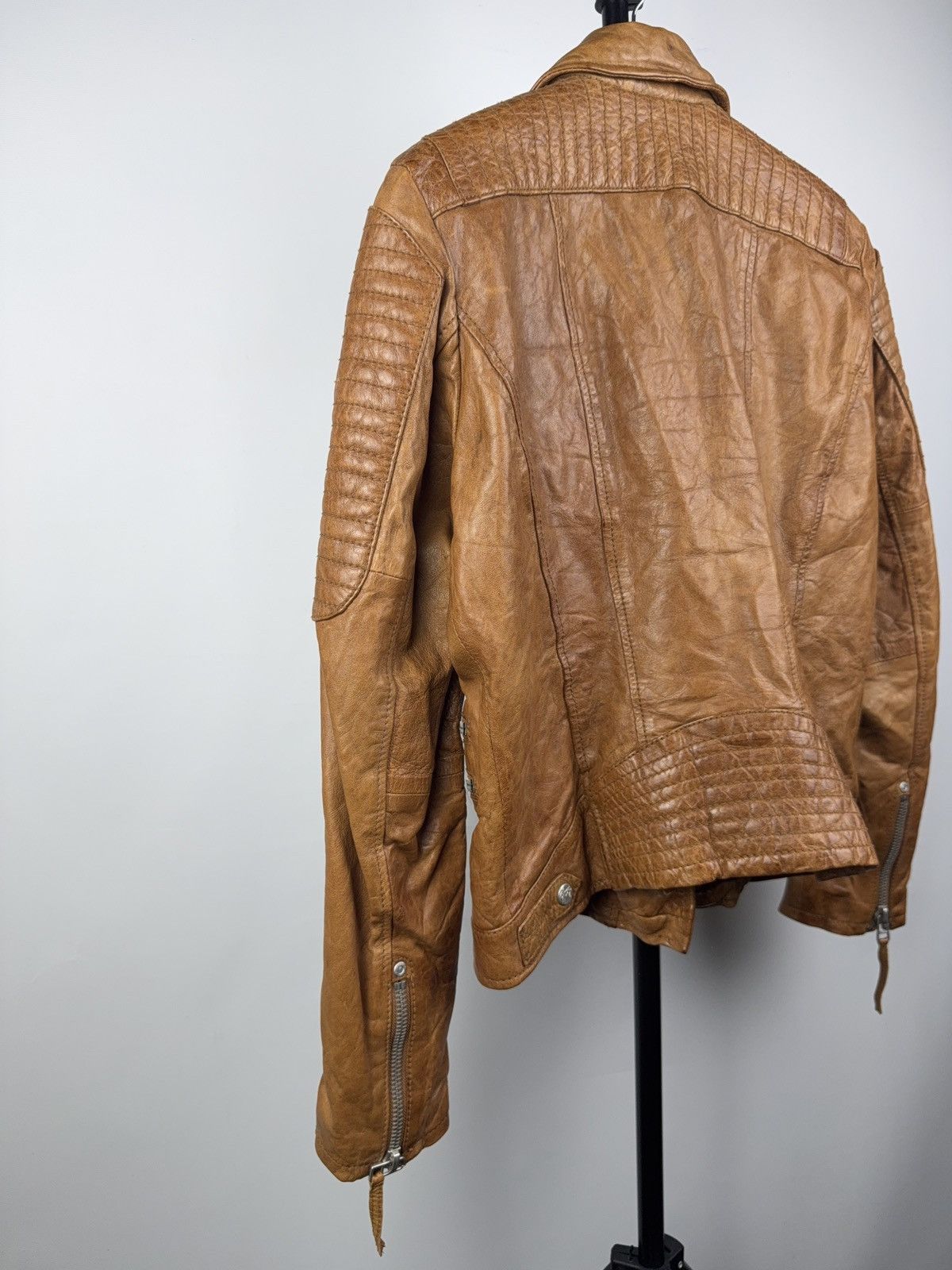Gypsy Avant Garde 00s Y2K Gipsy Leather Moto Racing Jacket Brown L Size L / US 10 / IT 46 - 13 Thumbnail