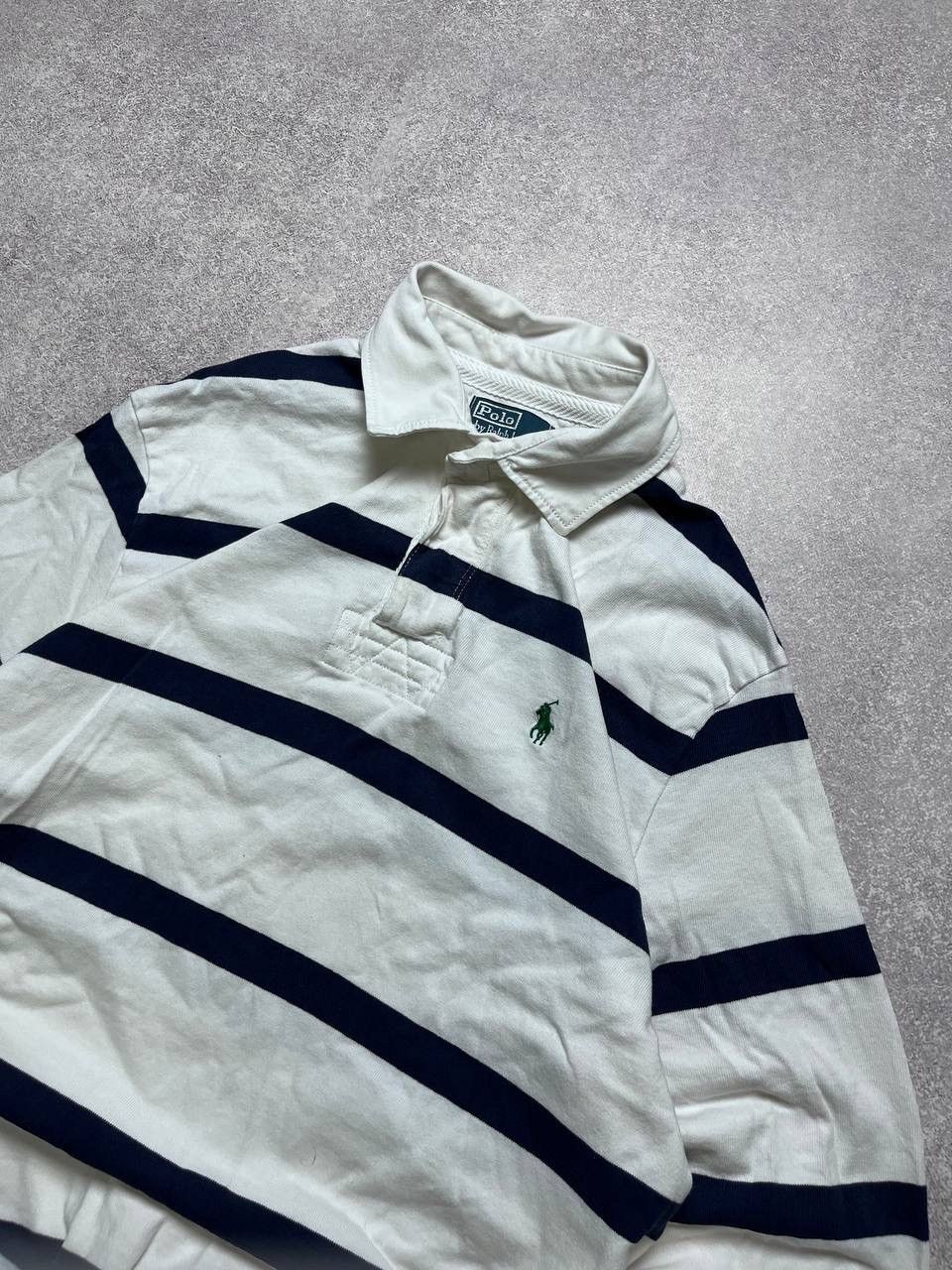 Polo Ralph Lauren × Vintage Vintage Polo Ralph Lauren Striped Rugby Shirt XL Size US XL / EU 56 / 4 - 2 Thumbnail