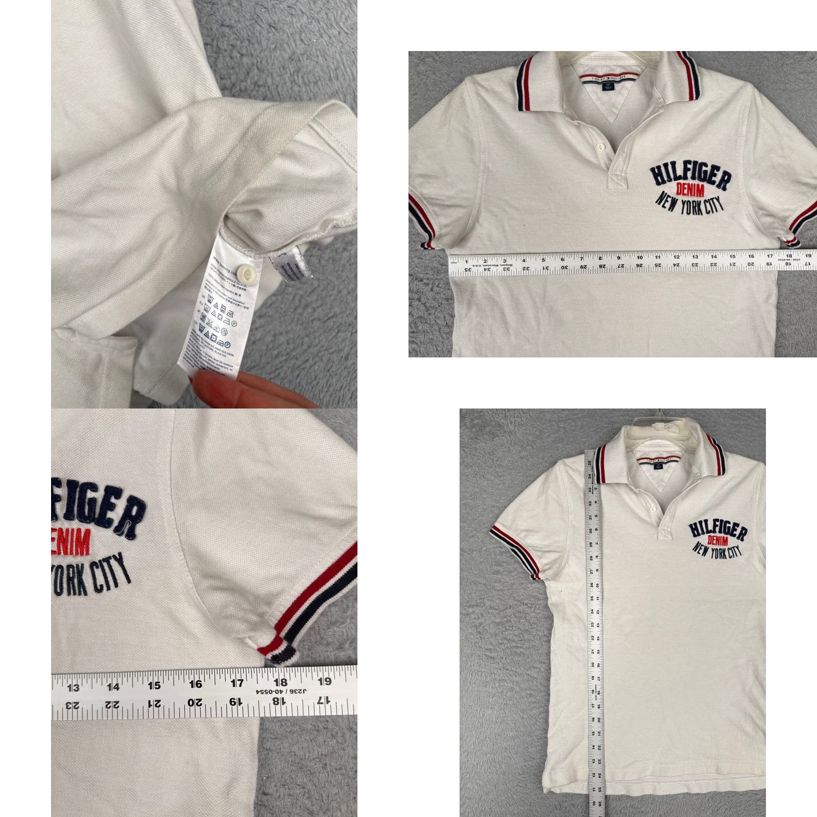 Tommy Hilfiger Tommy Hilfiger Polo Shirt Women Small White 100% Cotton Denim New York City Size S / US 4 / IT 40 - 8 Thumbnail