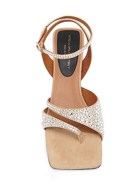 Stella McCartney os11x1225 Spur 48MM Hotfix-Embellished Sandals in Beige Size US 11 / IT 41 - 4 Thumbnail