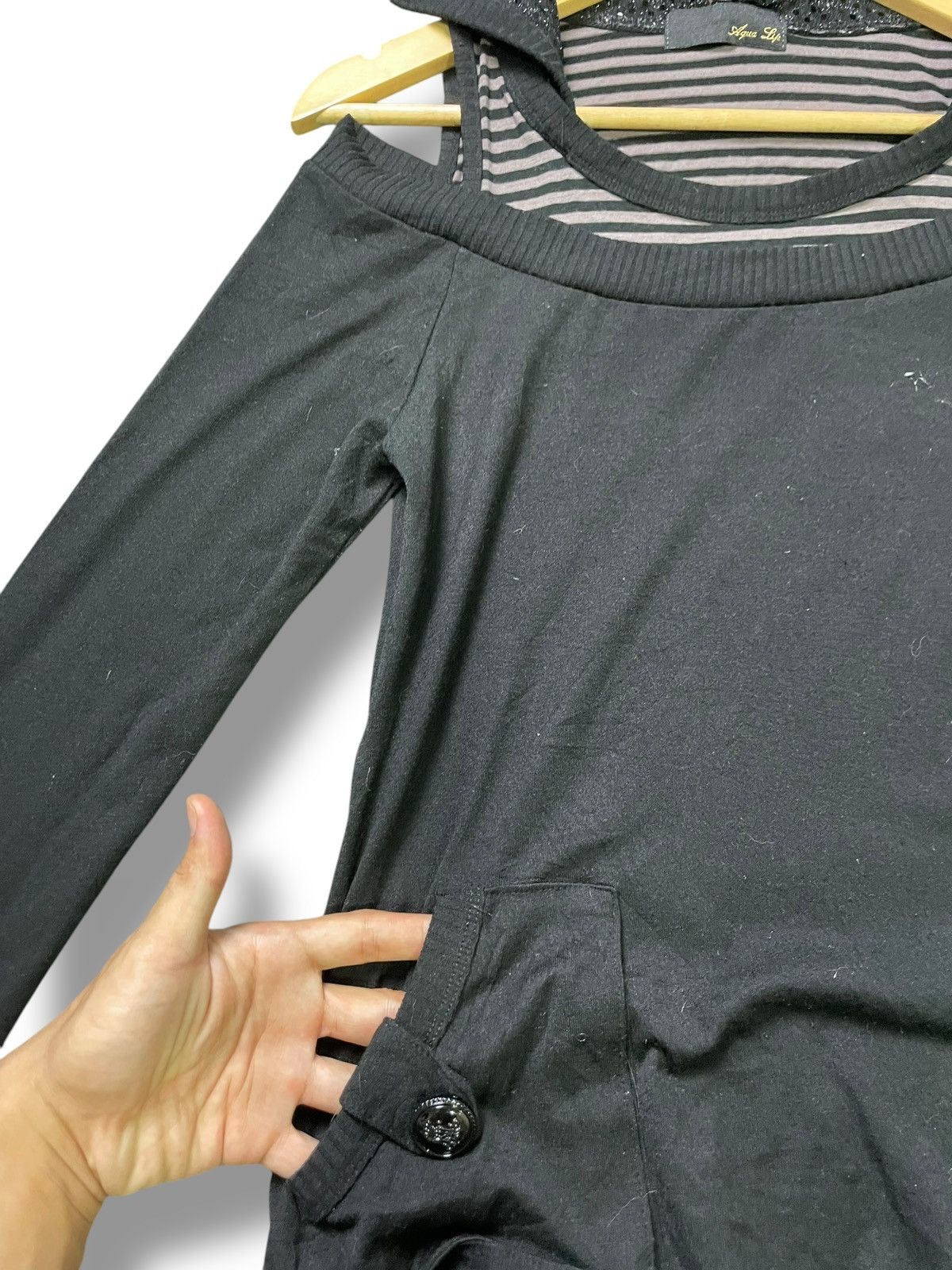 If Six Was Nine × Japanese Brand × Le Grande Bleu (L.G.B.) Aqua Lip Top Double Layer Punk Gothic Hooded Size XS / US 0-2 / IT 36-38 - 4 Thumbnail