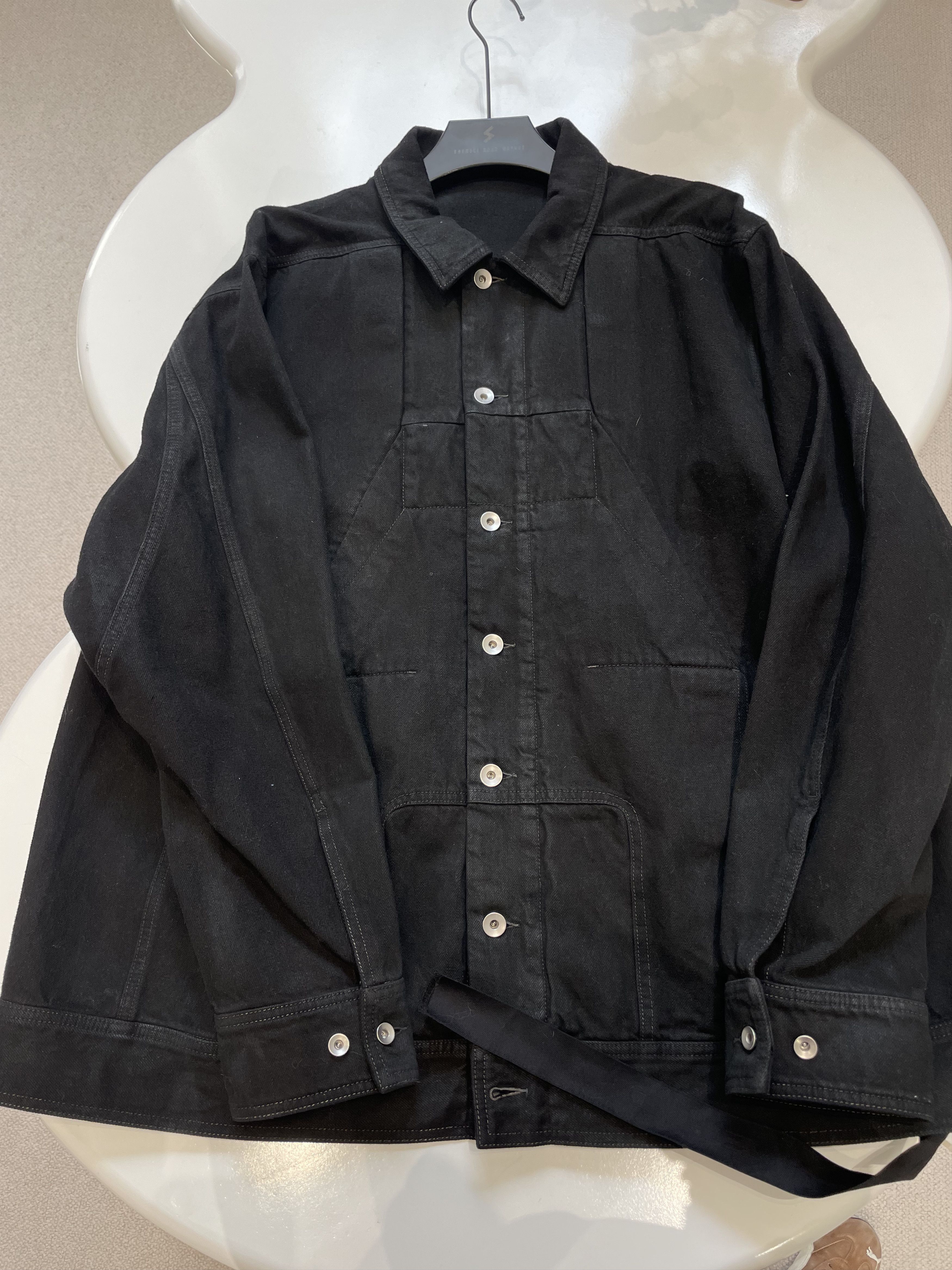 Rick Owens RICK OWENS DRKSHDW Black Denim Sphinx Jumbo Worker Jacket Size S / US 4 / IT 40 - 3 Thumbnail
