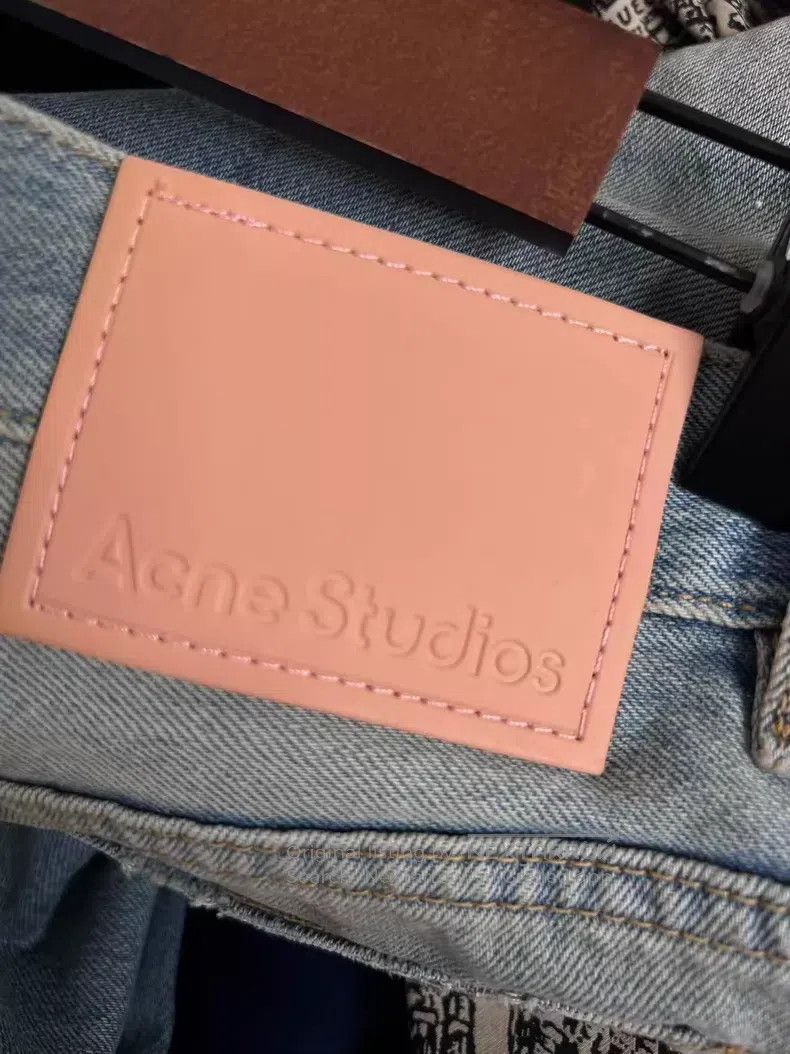 Acne Studios Acne Studios Distressed Bleach Splatter Light Blue Wide Le Size 30" / US 8 / IT 44 - 3 Thumbnail