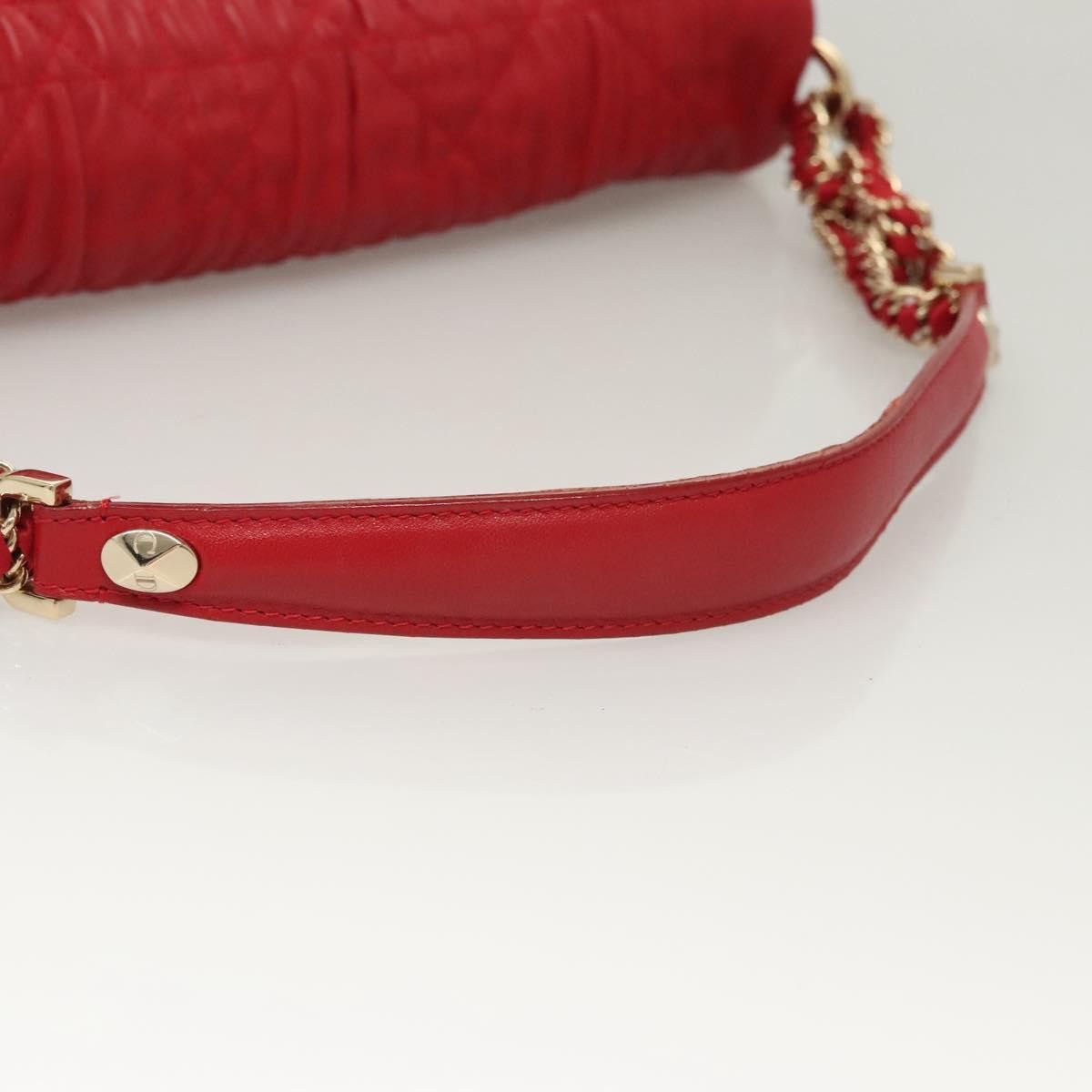 Dior DIOR Canage Shoulder Bag Lamb Skin Red Gold Size ONE SIZE - 7 Thumbnail