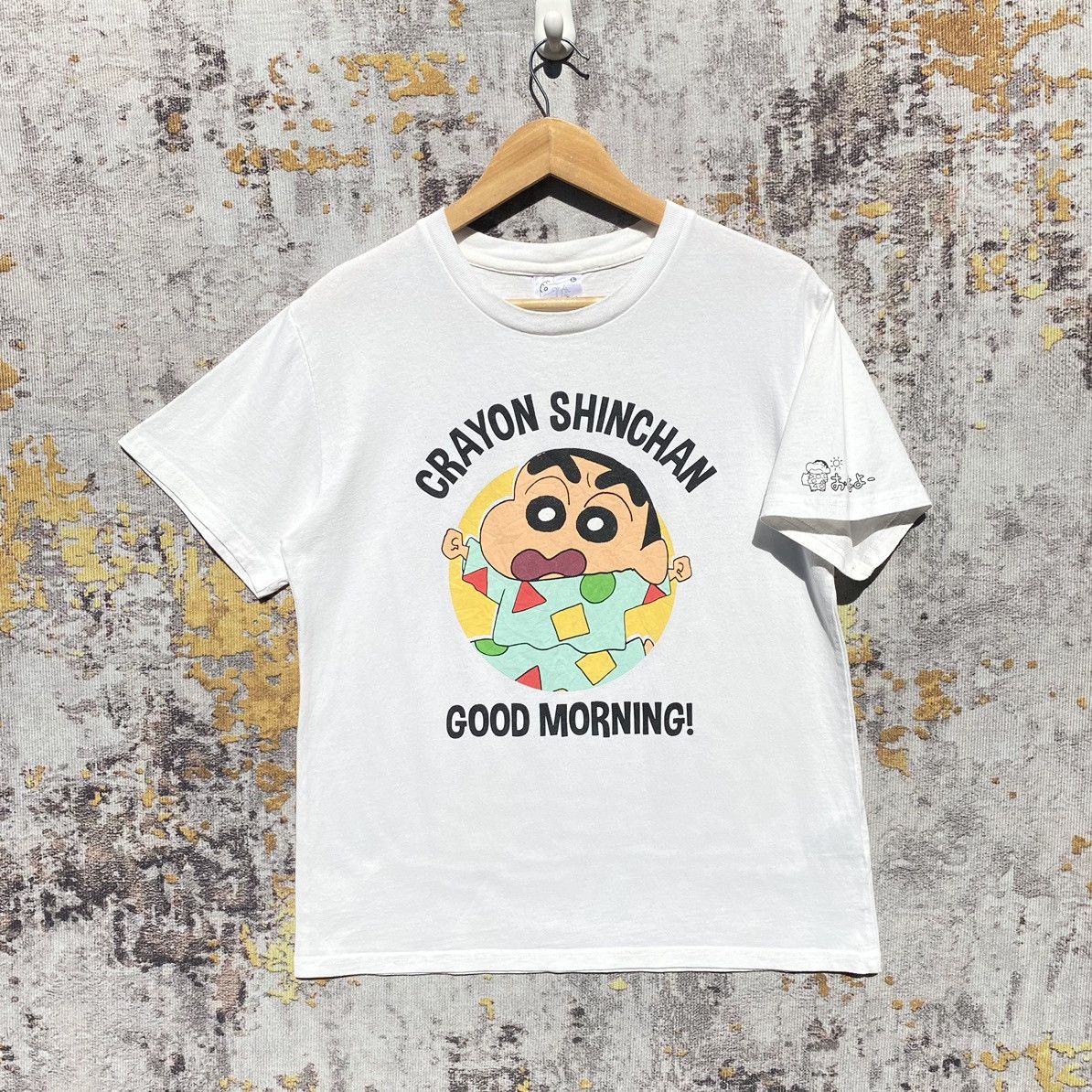 Anime Vintage Crayon Shinchan Good Morning Tee Japan Manga Series Size US S / EU 44-46 / 1 - 3 Thumbnail