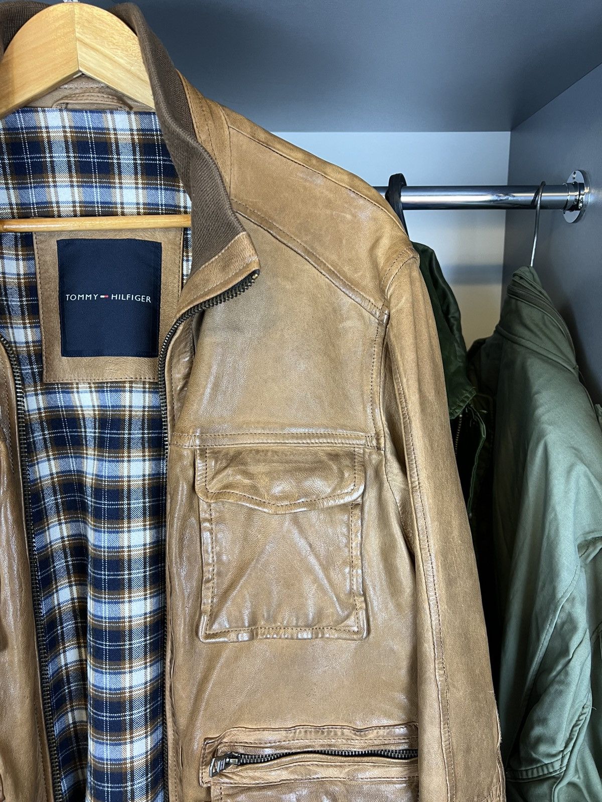Tommy Hilfiger Vintage Tommy Hilfiger leather jacket brown moto Size US M / EU 48-50 / 2 - 4 Thumbnail