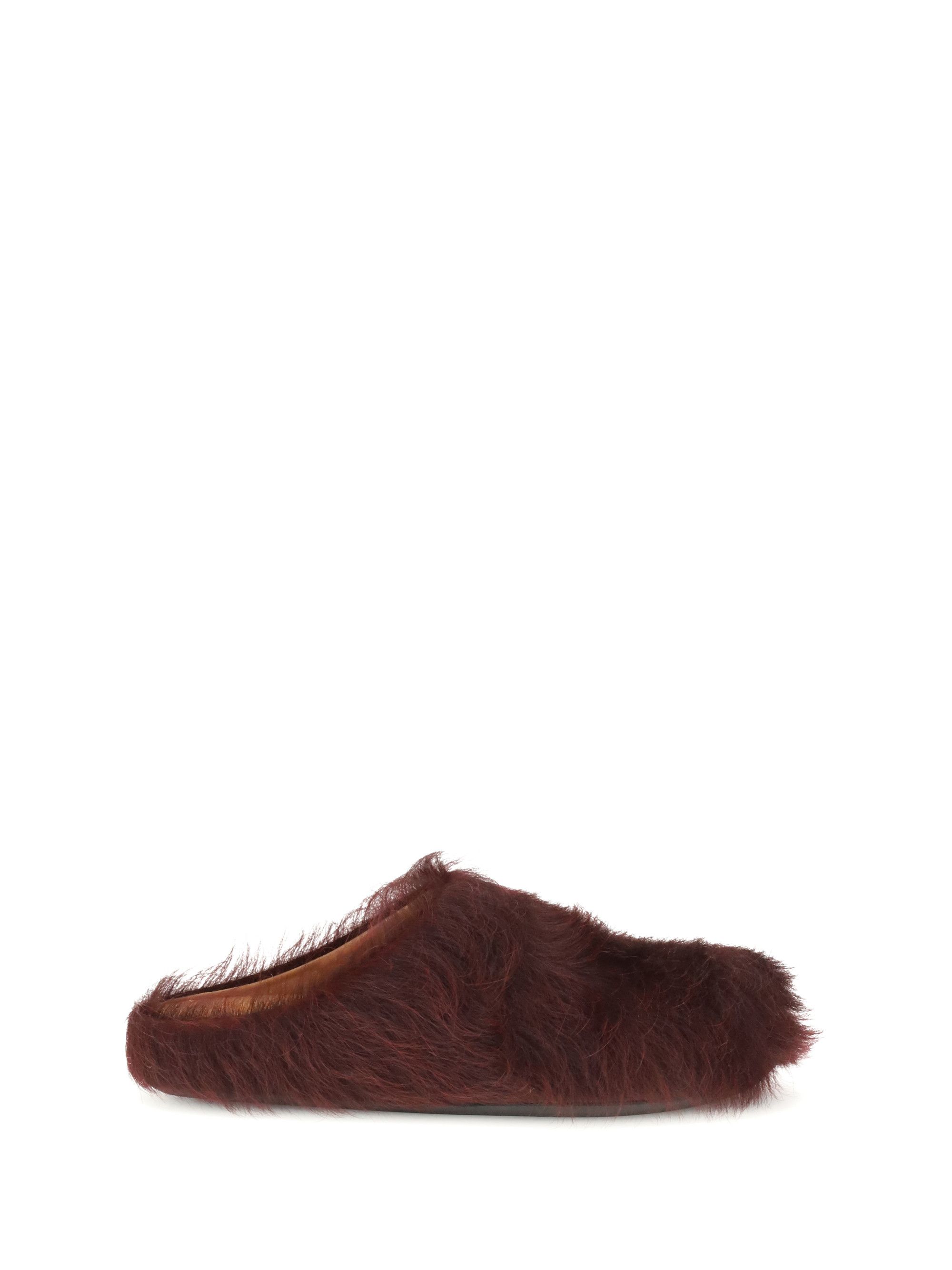 Long-haired calfskin Fussbett Mules