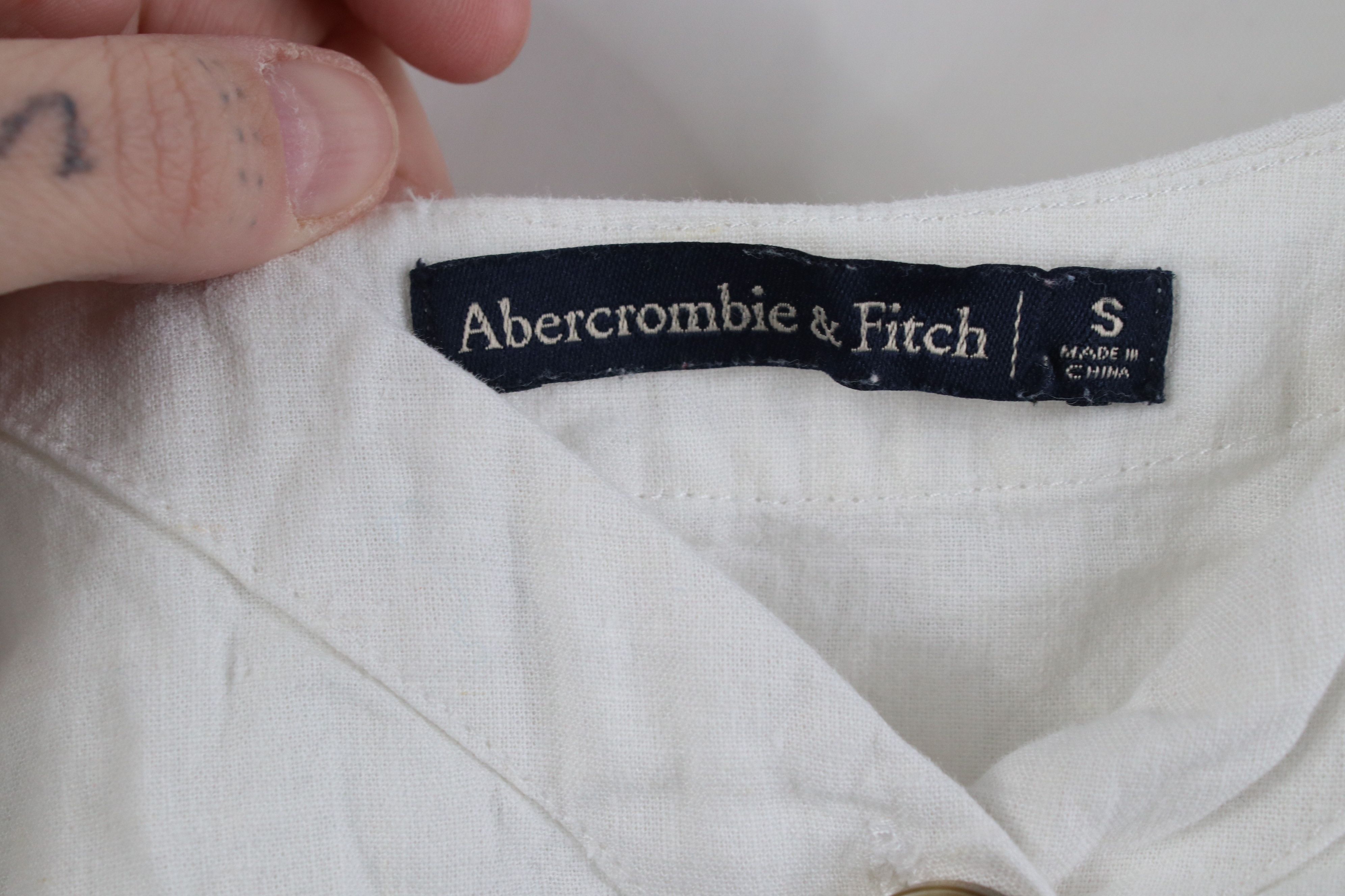Abercrombie & Fitch Vintage 90s Y2K Abercrombie & Fitch Linen Cropped Tank Top Size S / US 4 / IT 40 - 5 Thumbnail