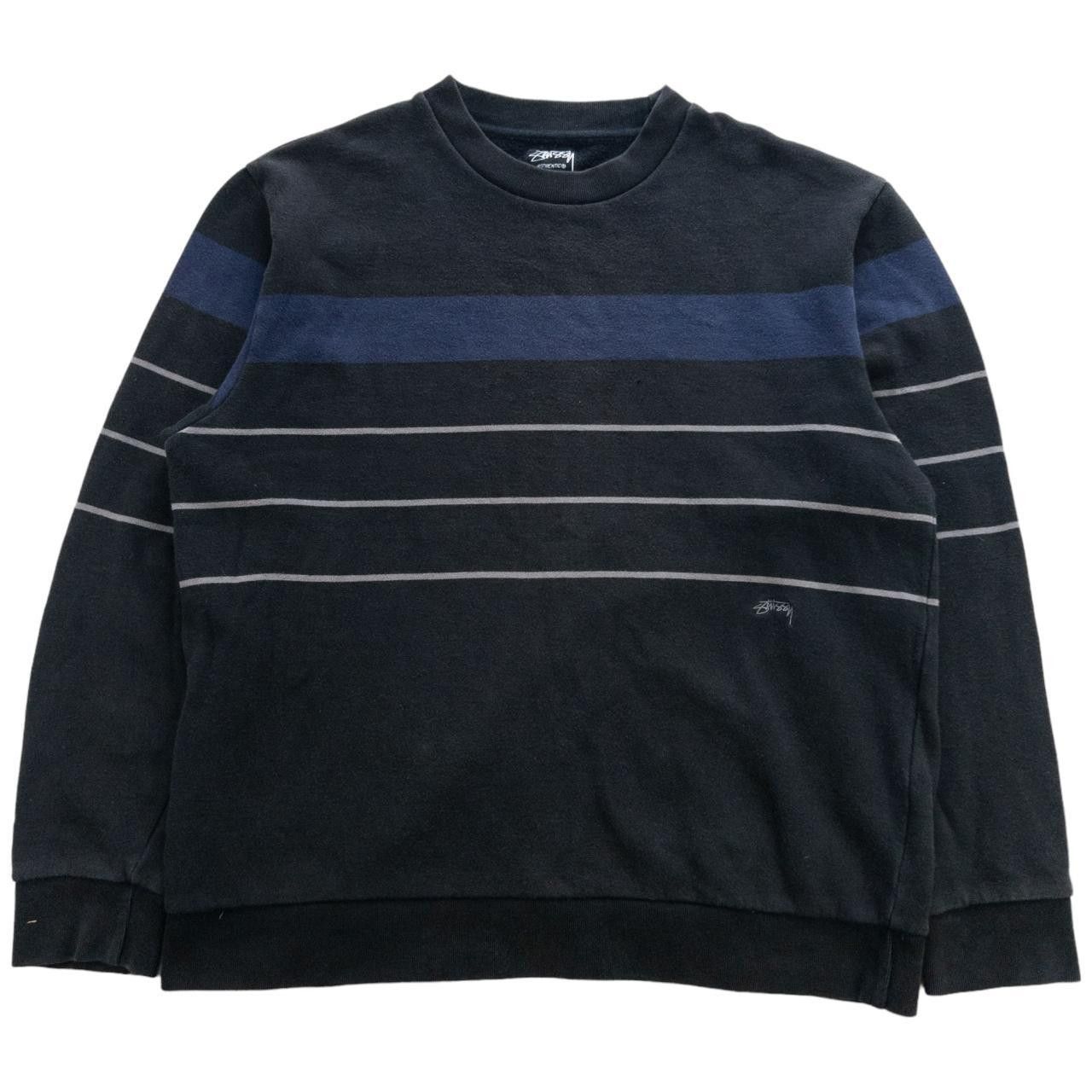 Stussy Vintage Stussy Striped Crew Neck Jumper Size L Size US L / EU 52-54 / 3 - 1 Thumbnail