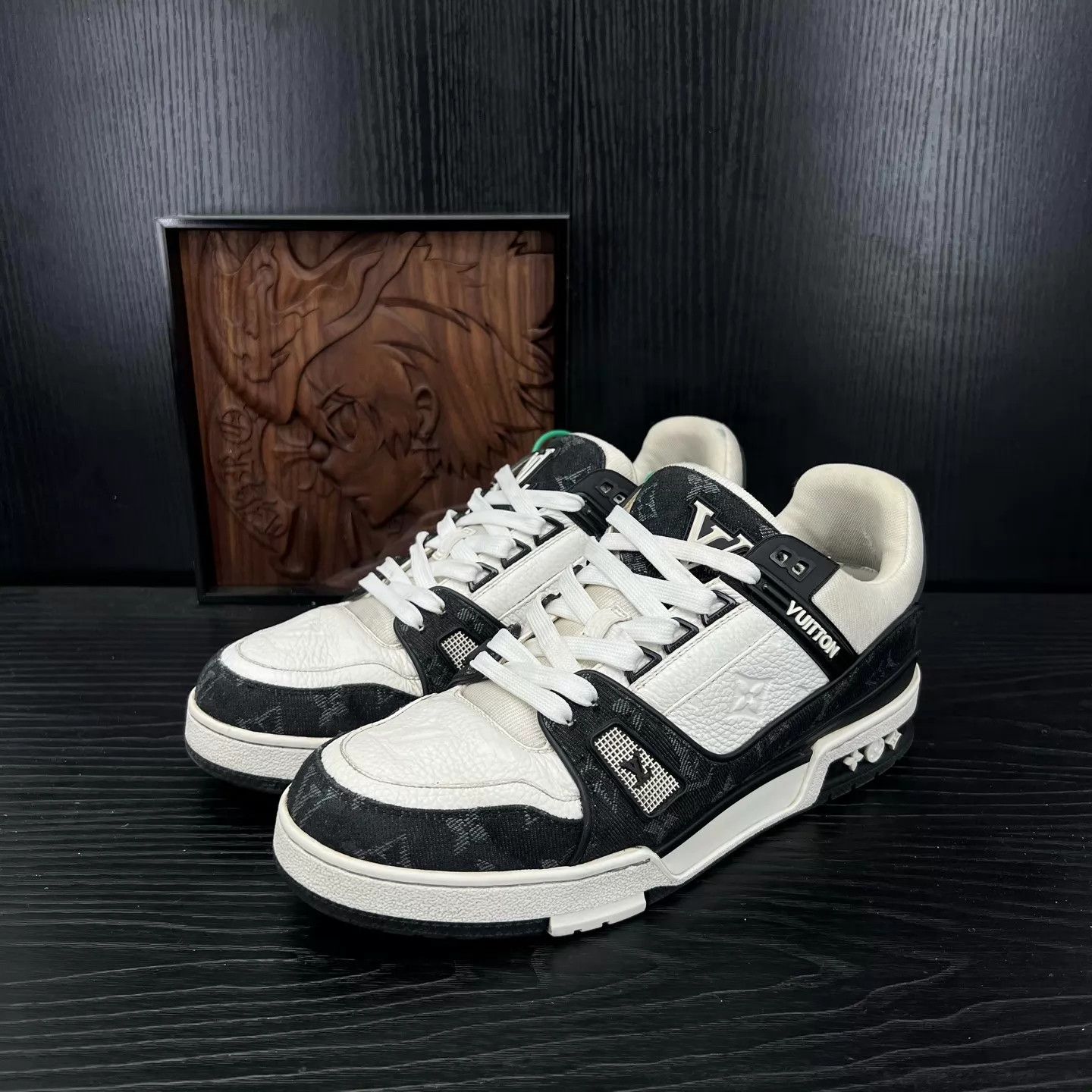 Louis Vuitton LV Trainer Black & White Denim 7.5/41.5 Size US 8.5 / EU 41-42 - 1 Thumbnail