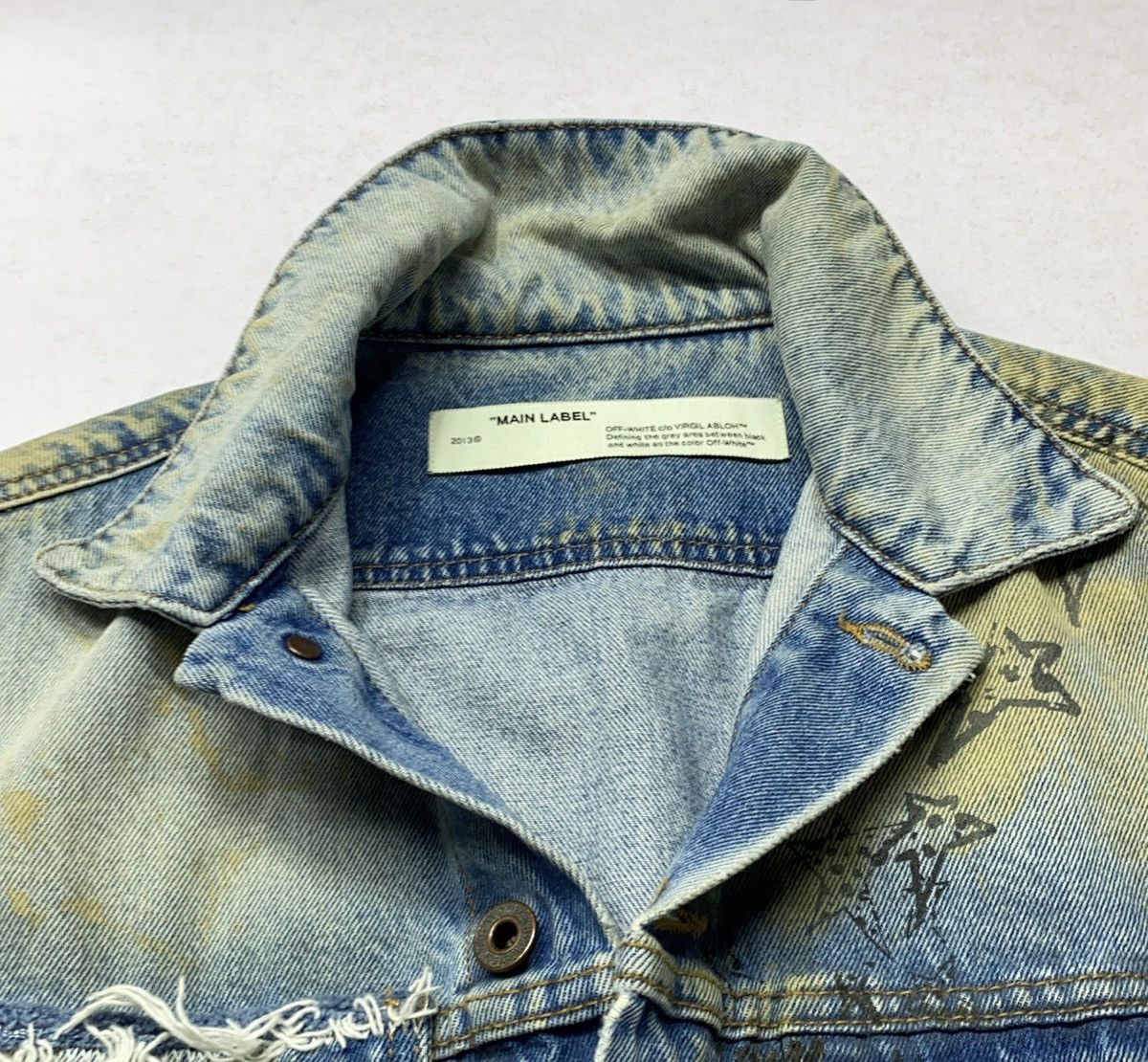 Off-White OFF-WHITE Distressed Denim Jacket FW21 Size US S / EU 44-46 / 1 - 3 Thumbnail