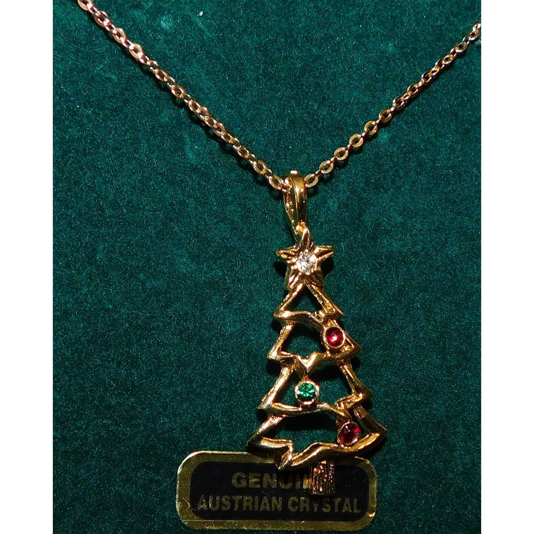 Other Genuine Austrian Crystal Gold Christmas Tree Necklace Size ONE SIZE - 5 Thumbnail
