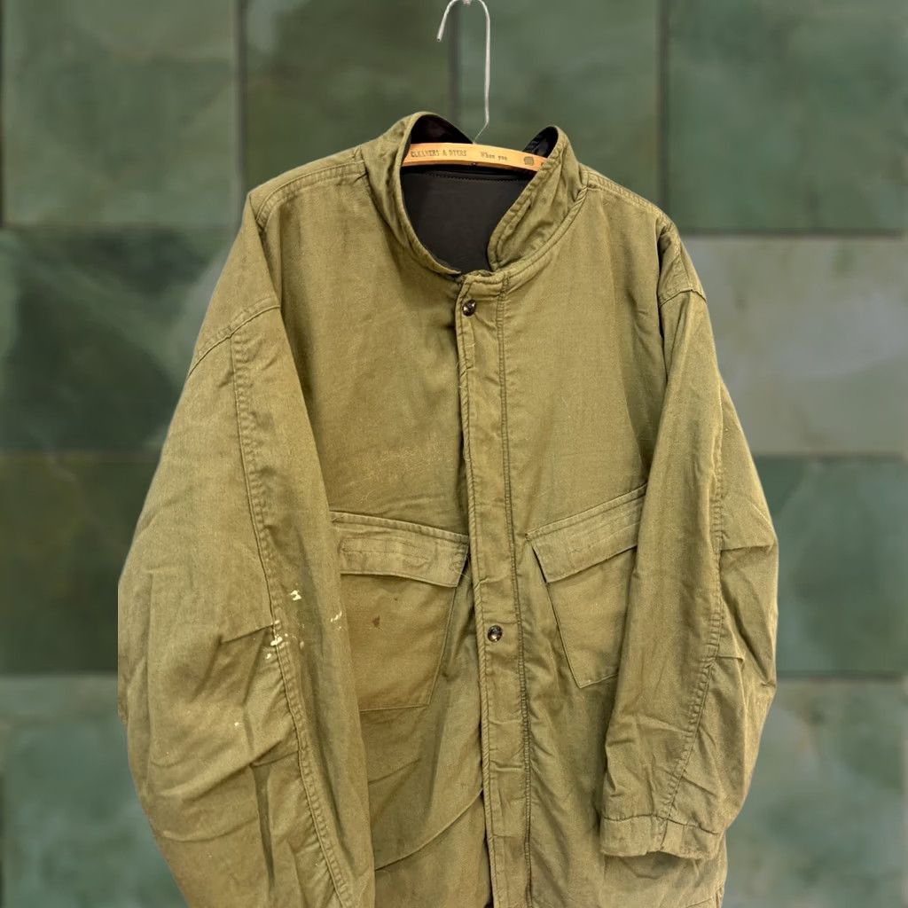 Olive VINTAGE US Army Jacket Large Olive Green Chemical 70’s Men’s Size US L / EU 52-54 / 3 - 1 Thumbnail