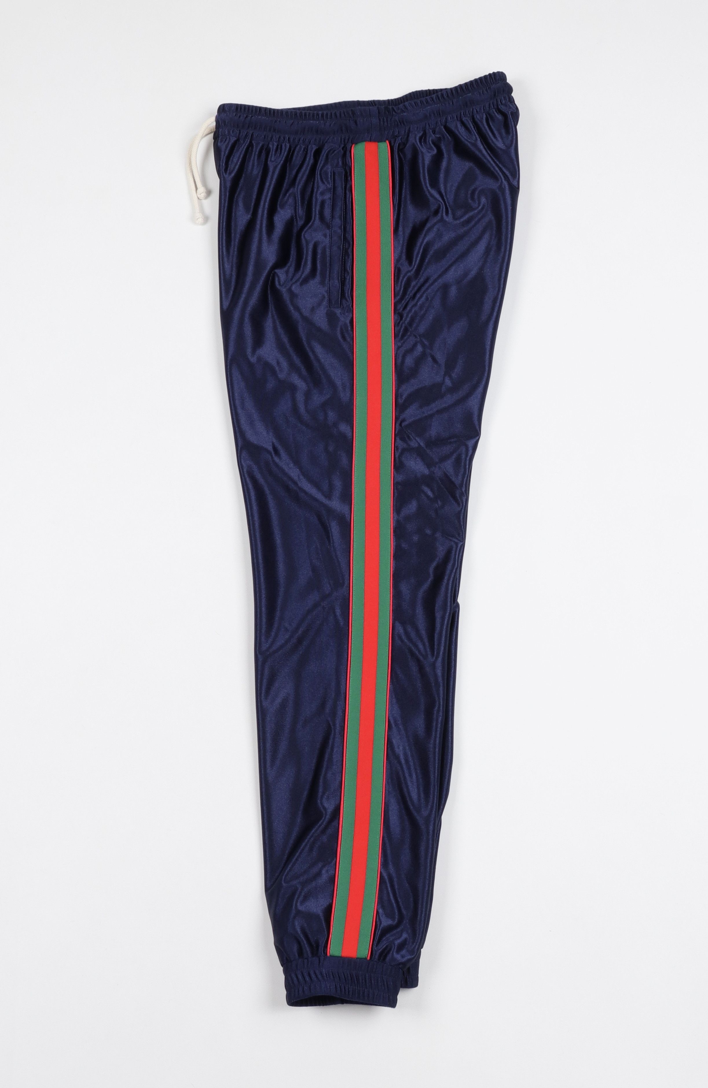 Gucci Gucci Size S Navy Blue Shiny Jersey Sweatpants Web GG Logo Size US 30 / EU 46 - 9 Thumbnail