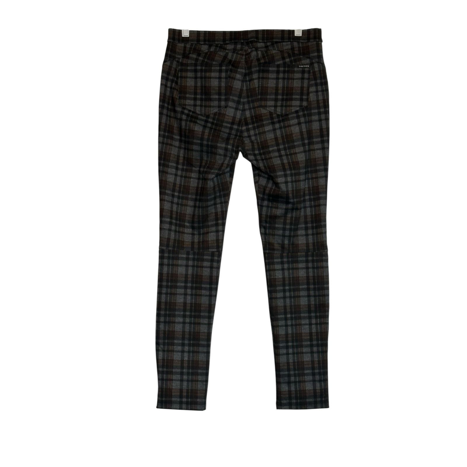 Anthropologie Sanctuary gray plaid pull on pants size XL Size 31" - 7 Thumbnail
