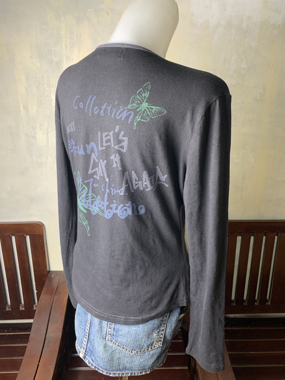 Japanese Brand 2000s art de dion Japan Girl Velvet Print Graphic Top Size L / US 10 / IT 46 - 3 Thumbnail