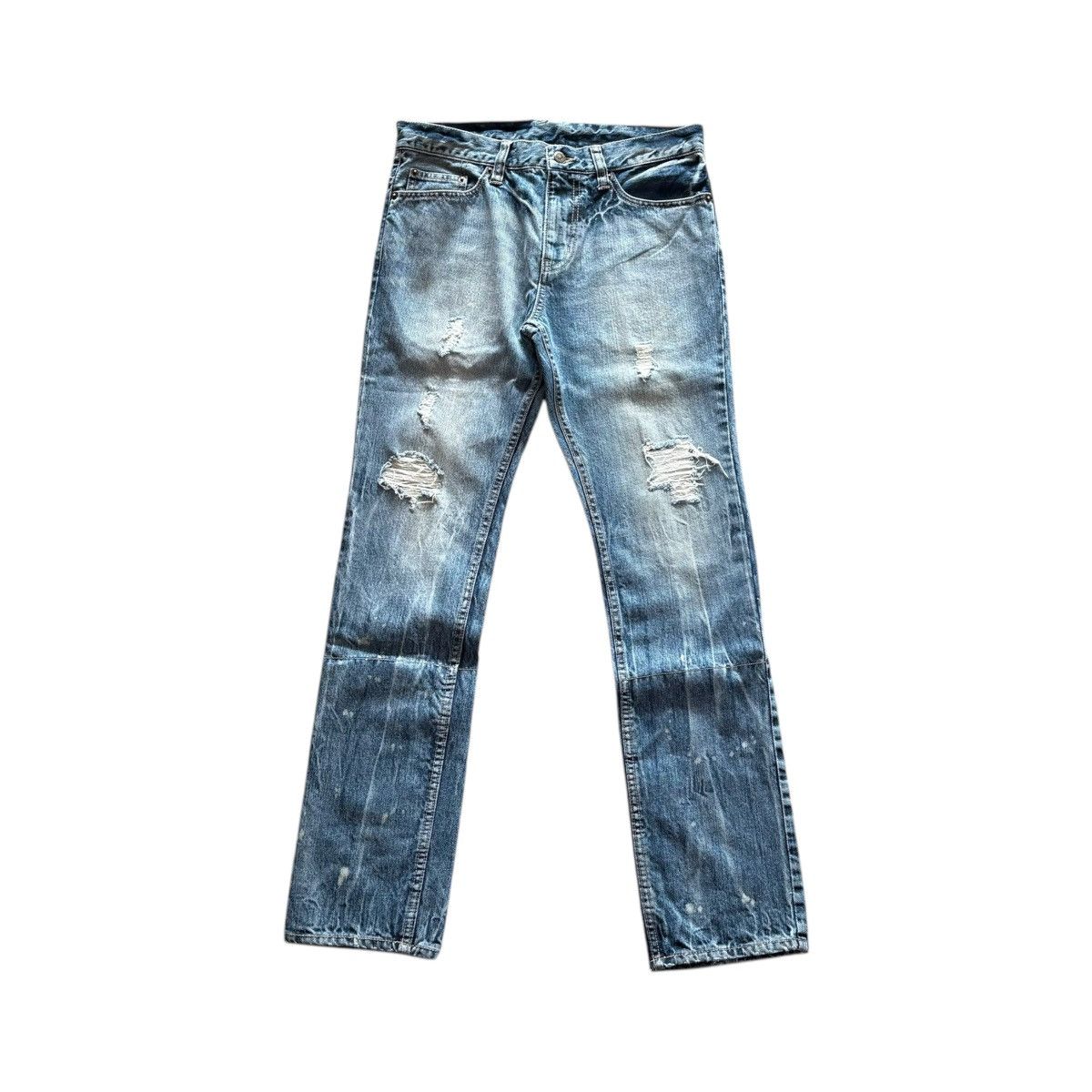 If Six Was Nine × Number (N)ine × PPFM PPFM SS08s Distressed Washed Embroidery Denim Size US 32 / EU 48 - 1 Thumbnail