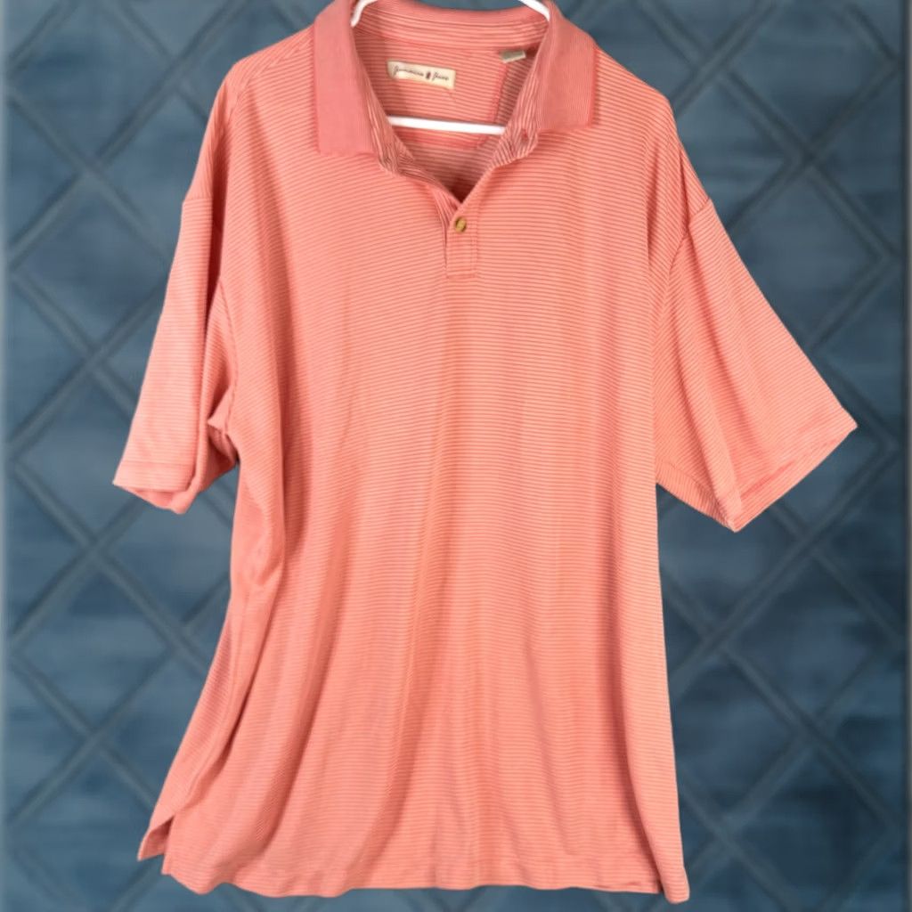 Vintage Jamaica Jaxx Polo Shirt Mens 2XL Pink Stripe Modal Blend Short Sleeve Casual Shirt Size US XXL / EU 58 / 5 - 1 Thumbnail