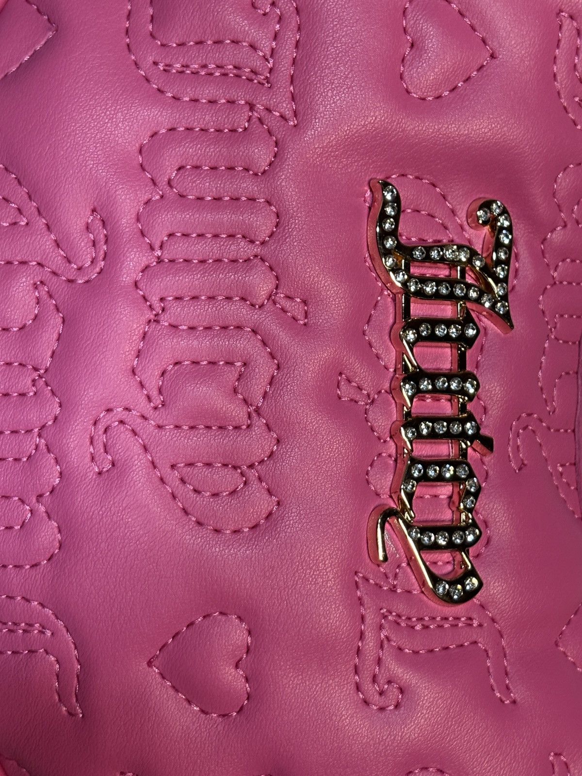 Juicy Couture Vintage Y2K Juicy Couture Hot Pink Heart Stitch Shoulder Bag Size ONE SIZE - 5 Thumbnail