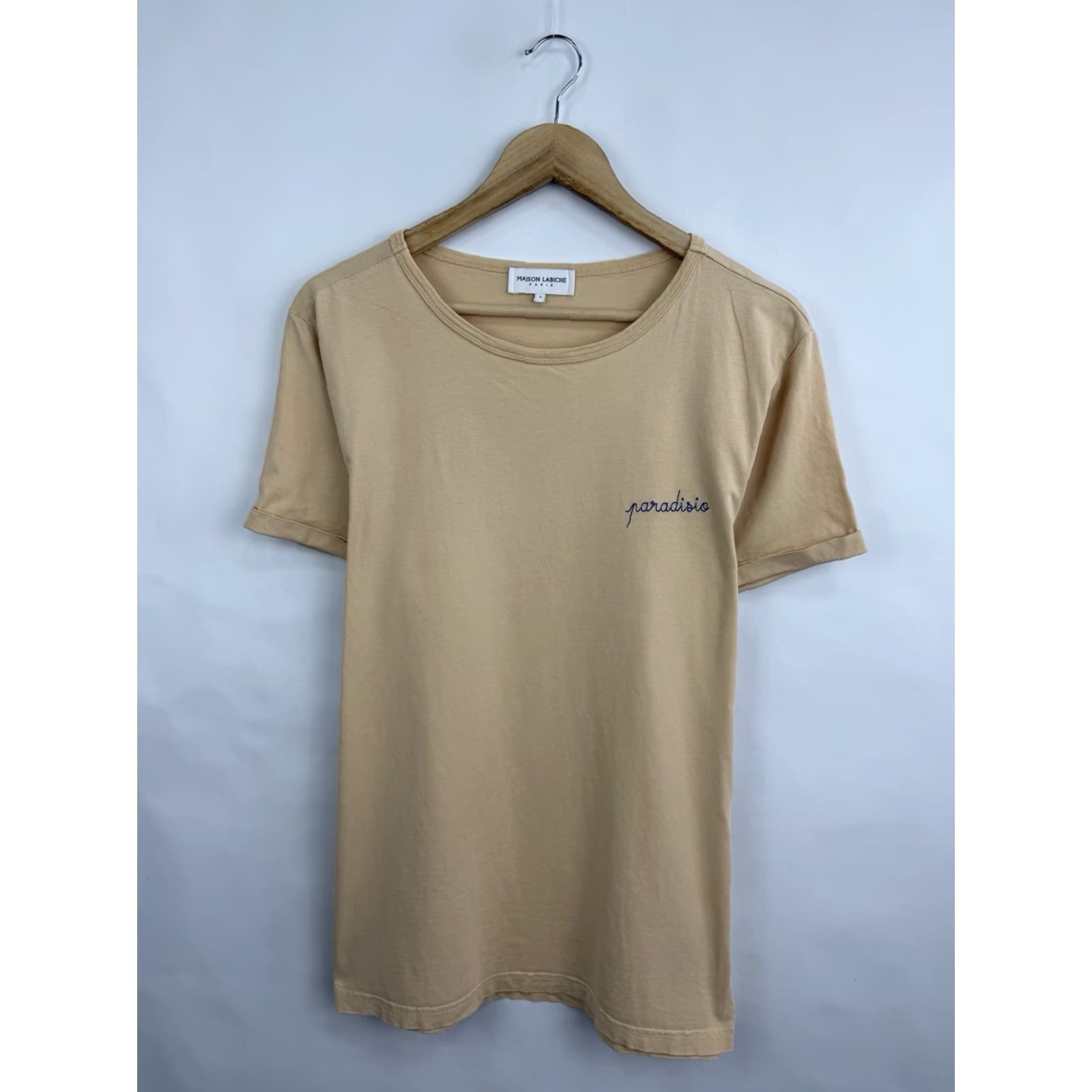 Maison Labiche Maison Labiche Paris Paradiso Luxury T-Shirt Retro Beige Mens L Color Beige Size US L / EU 52-54 / 3 - 3 Thumbnail