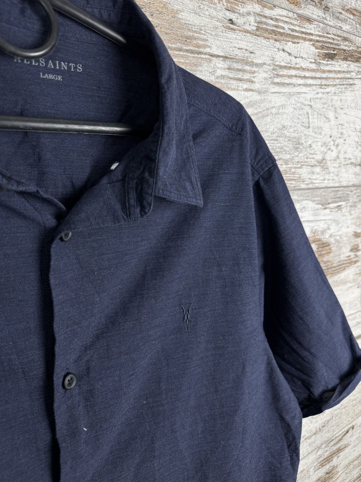 Allsaints × Japanese Brand Mens Vintage AllSaints Avila SS Shirts button up luxury navy Size US L / EU 52-54 / 3 - 5 Thumbnail