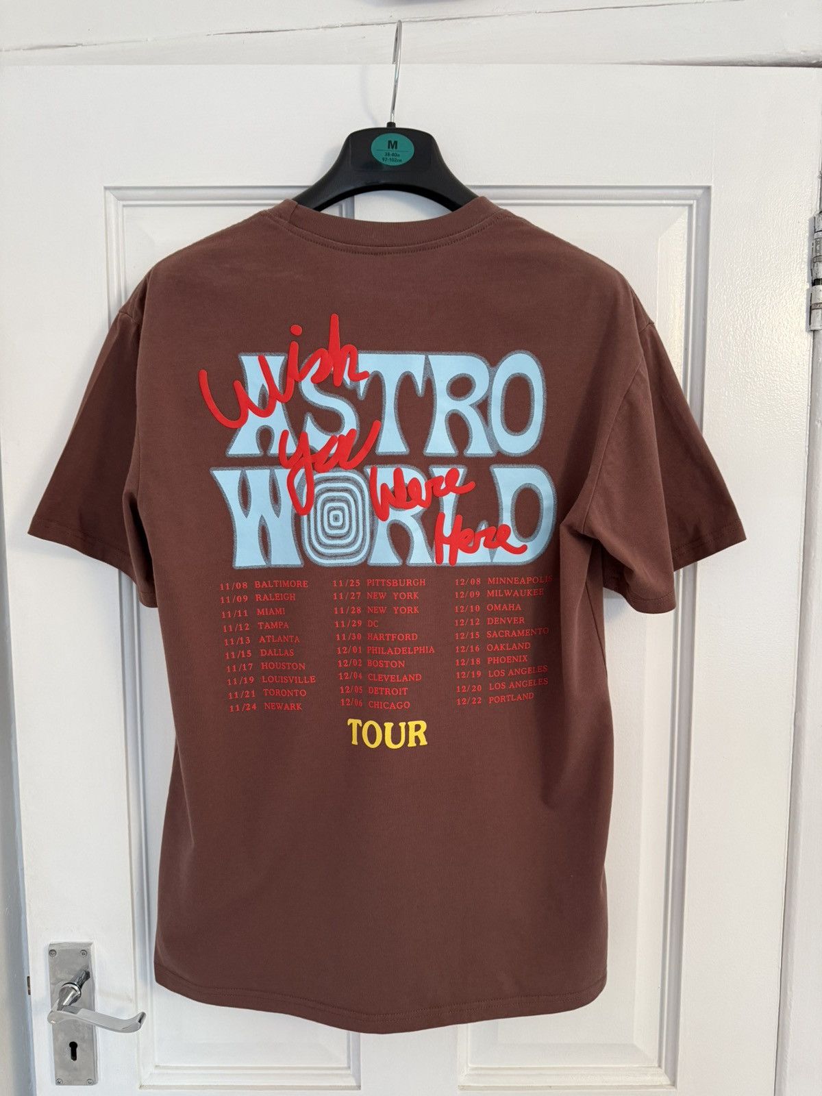 Travis Scott Astroworld “Wish You Were Here” Brown T-Shirt (Medium) Size US M / EU 48-50 / 2 - 2 Thumbnail
