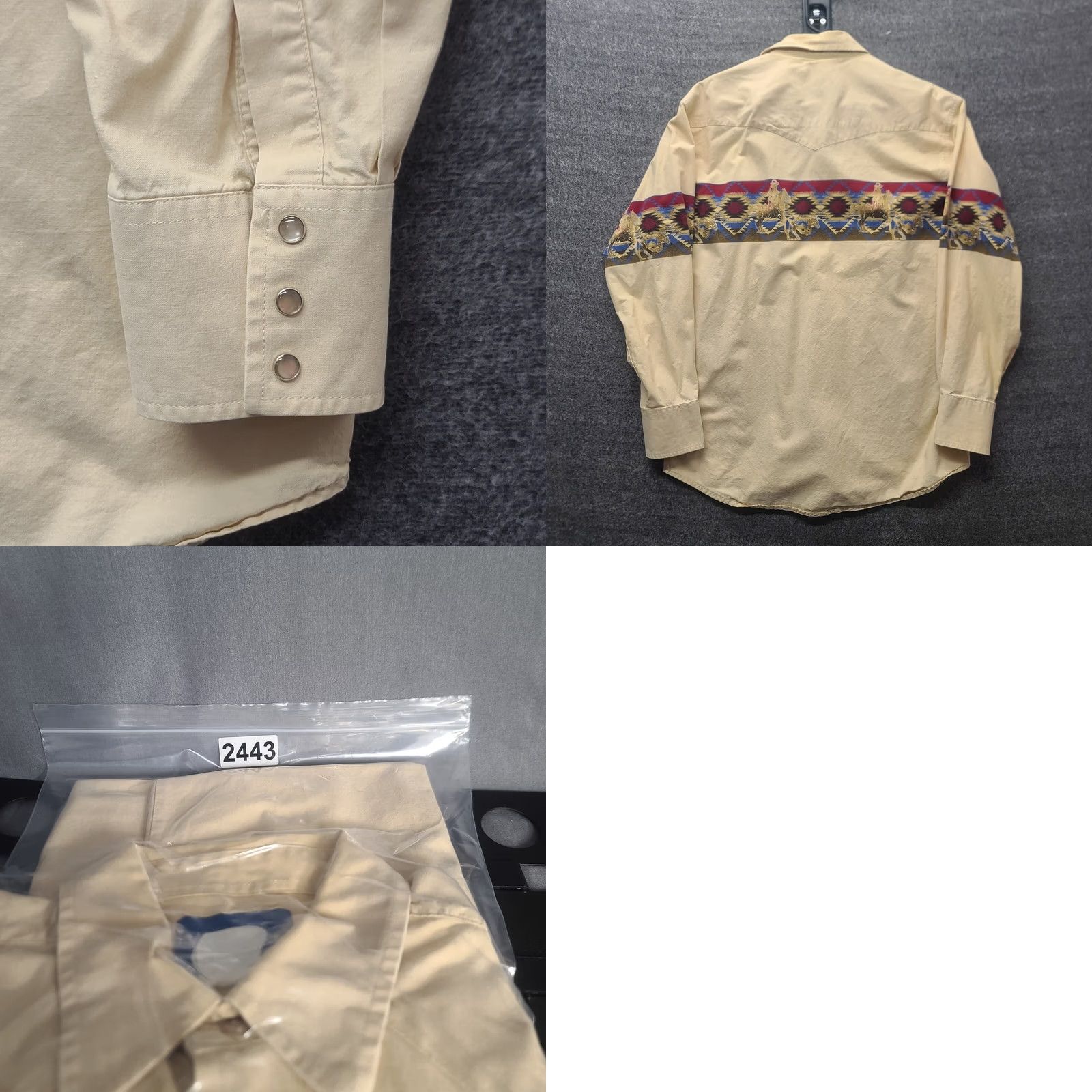 Wrangler VINTAGE Wrangler Brushpopper Mens L Pearl Snap Cowboy Western Rancher Rodeo Shirt Size US L / EU 52-54 / 3 - 8 Thumbnail