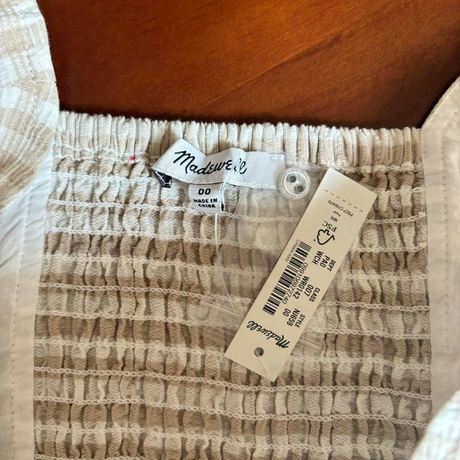 Madewell NWT Madewell Gingham Button Vest Corset Style Crop Top 00 Size XXS / US 00 / IT 34 - 6 Thumbnail