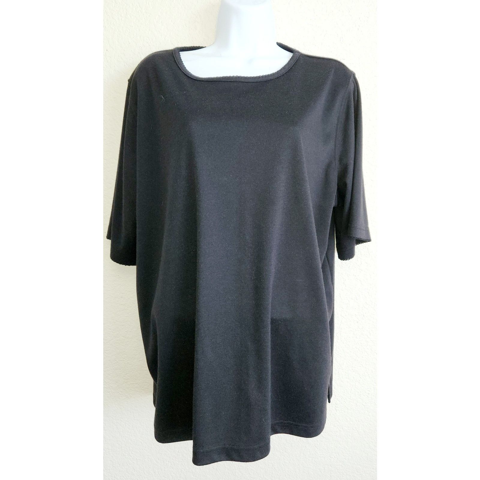 Other Bon Worth Black Crochet Lace Trim Detail Top XL Lightweight Size XL / US 12-14 / IT 48-50 - 1 Thumbnail