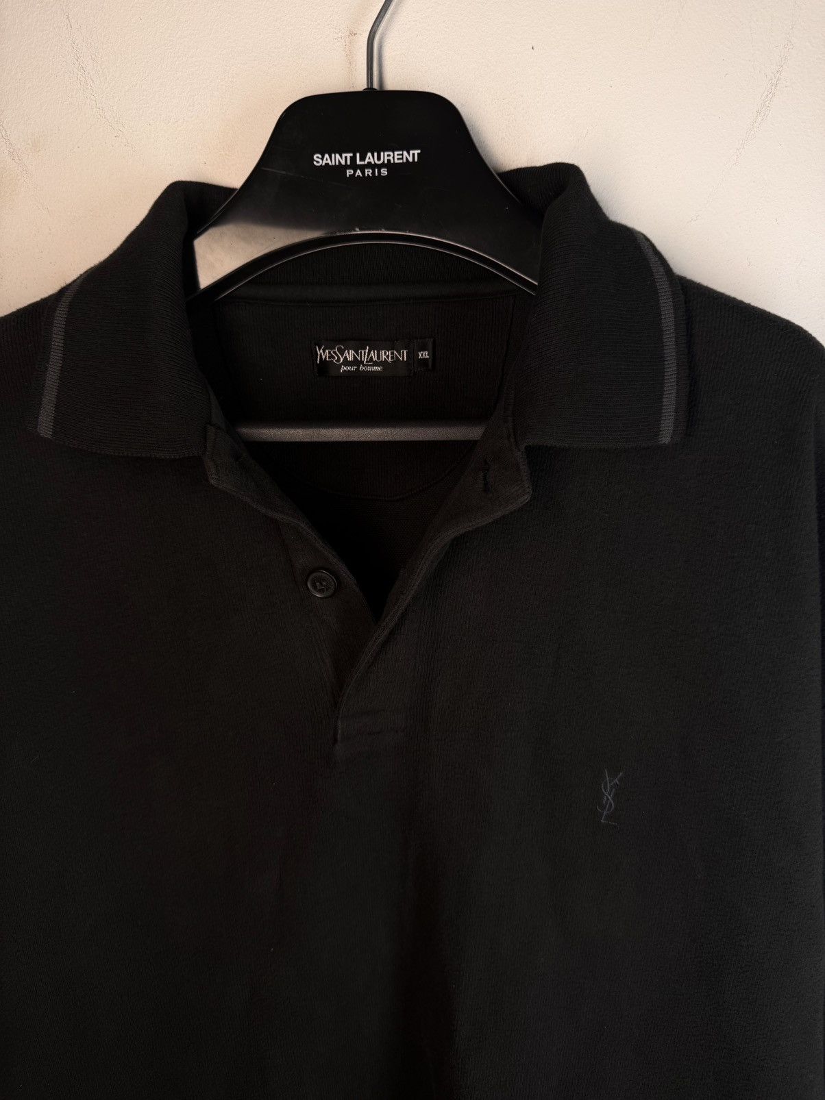 Yves Saint Laurent 90s YSL Sweatshirt 1/4 Black Vintage Quarter Zip Sweater Size US XXL / EU 58 / 5 - 16 Thumbnail