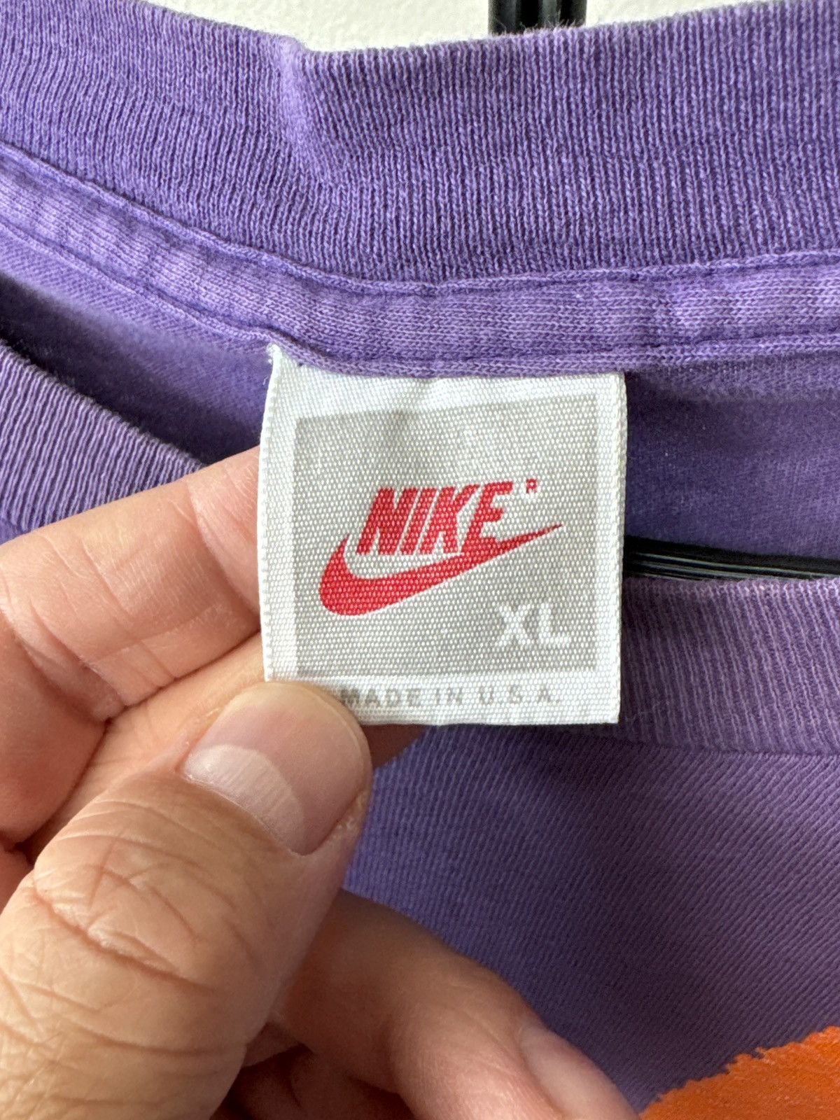 Nike × Vintage Vintage 90s Nike Flight T Shirt Size XL Purple Made In USA Size US XL / EU 56 / 4 - 14 Thumbnail