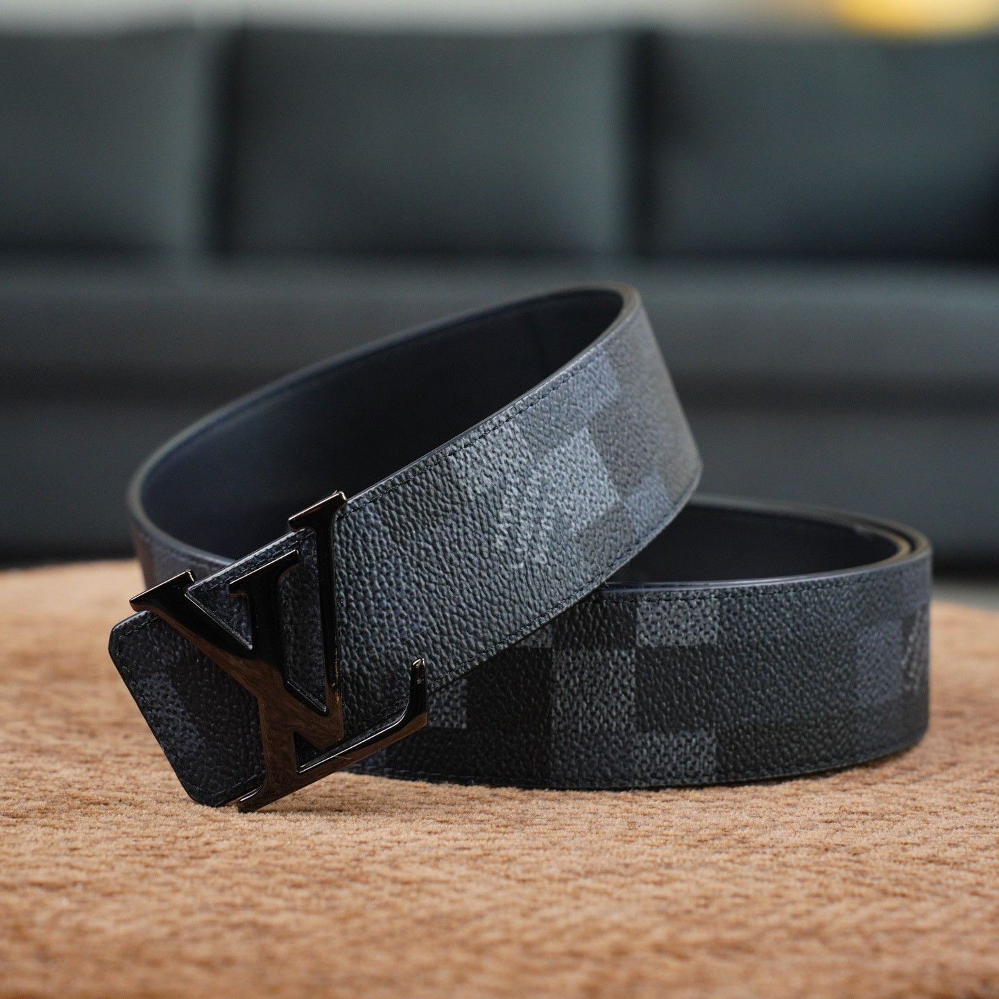 Louis Vuitton Louis Vuitton Checkered Black Belt one size Men Size ONE SIZE - 1 Thumbnail
