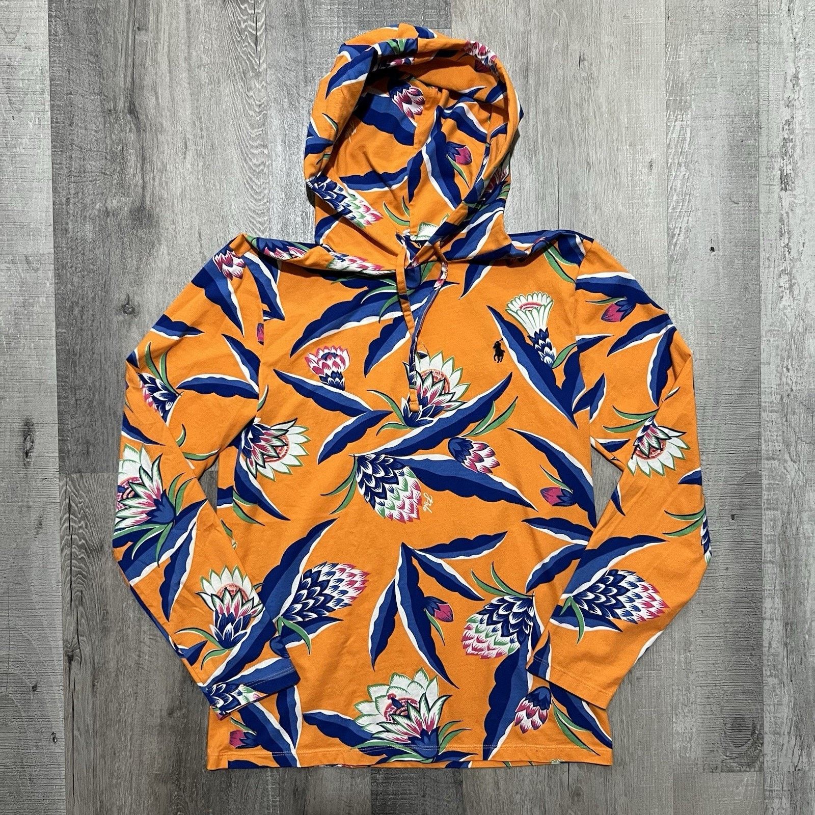 Polo Ralph Lauren Polo Ralph Lauren Orange Floral Print Lightweight Hoodie S Size US S / EU 44-46 / 1 - 1 Thumbnail