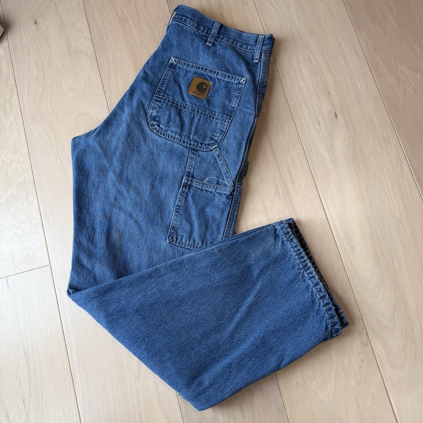 Carhartt × Vintage Carhartt Carpenter Pants 36 Blue Flannel Lined Heavy Denim Size US 36 / EU 52 - 8 Thumbnail