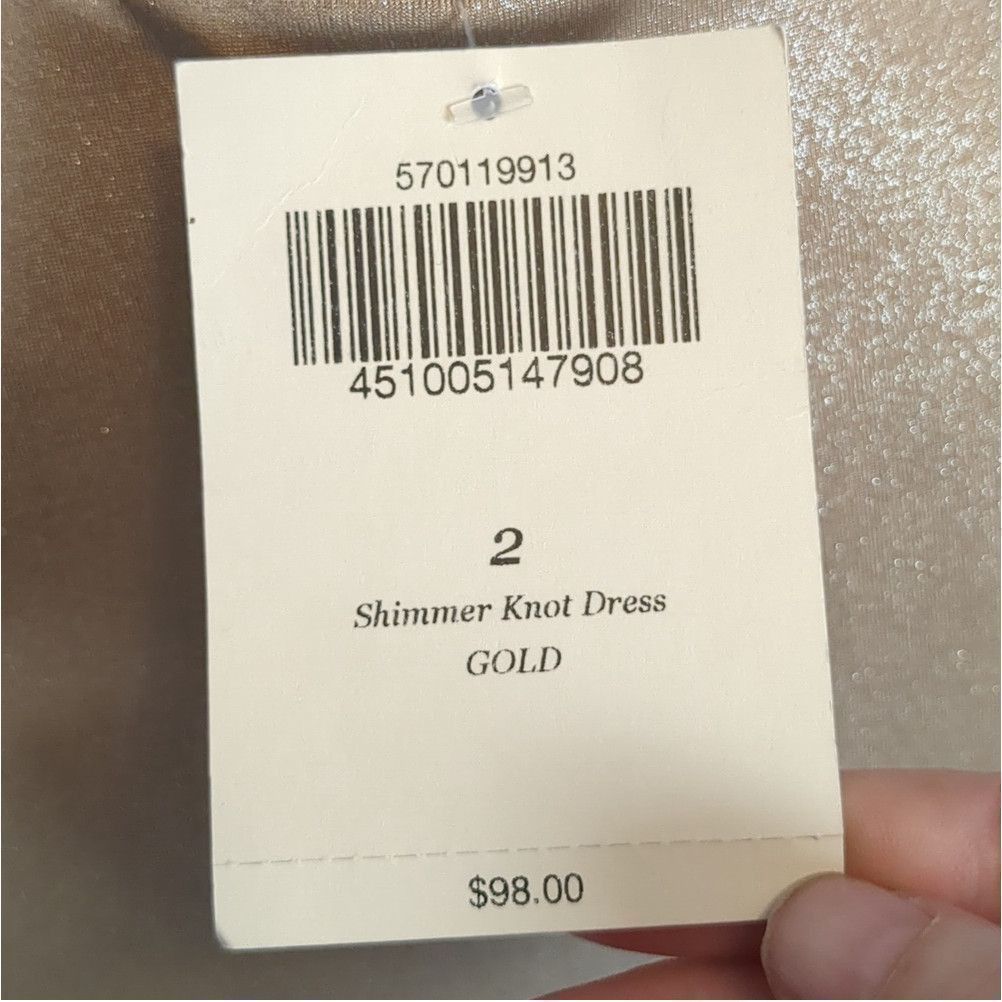 Boston Proper Boston proper gold shimmer knot dress size 2 Size XS / US 0-2 / IT 36-38 - 5 Thumbnail
