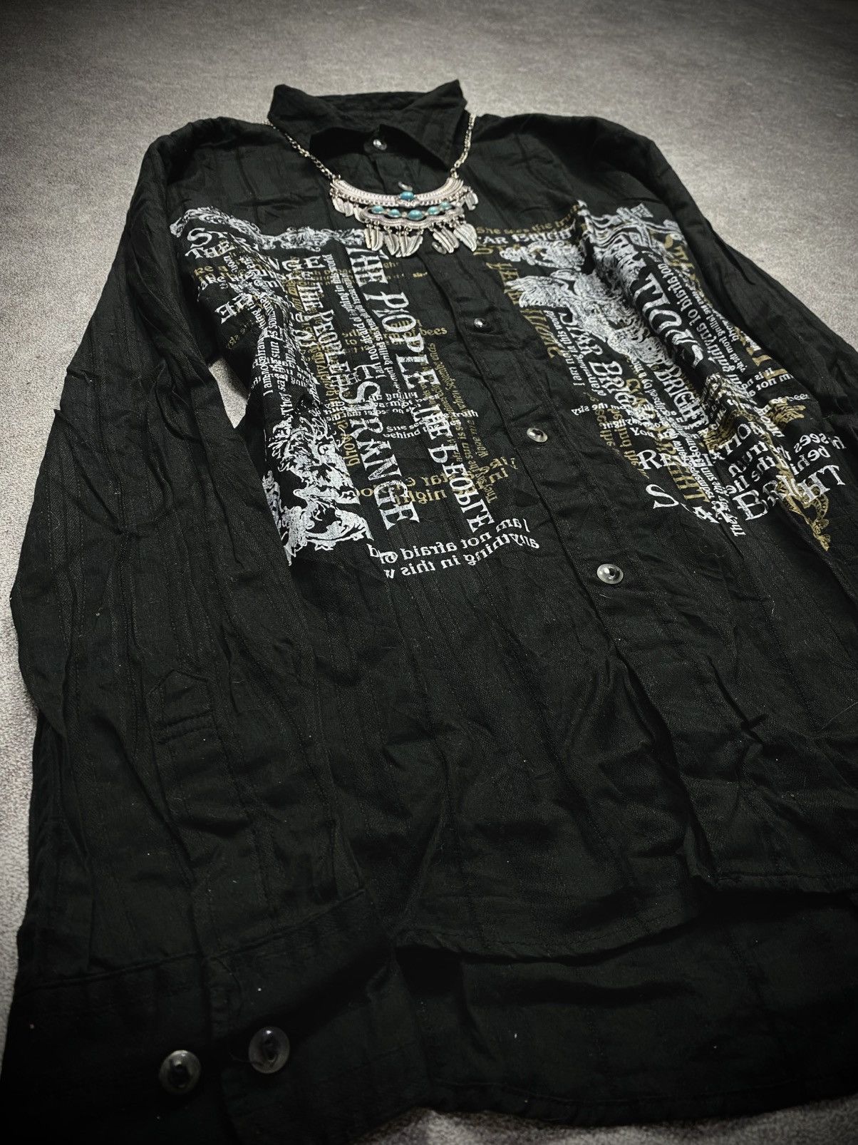 KMRii 00s Comontage Japanese Poem KMRii Style Shirt Size US M / EU 48-50 / 2 - 4 Thumbnail