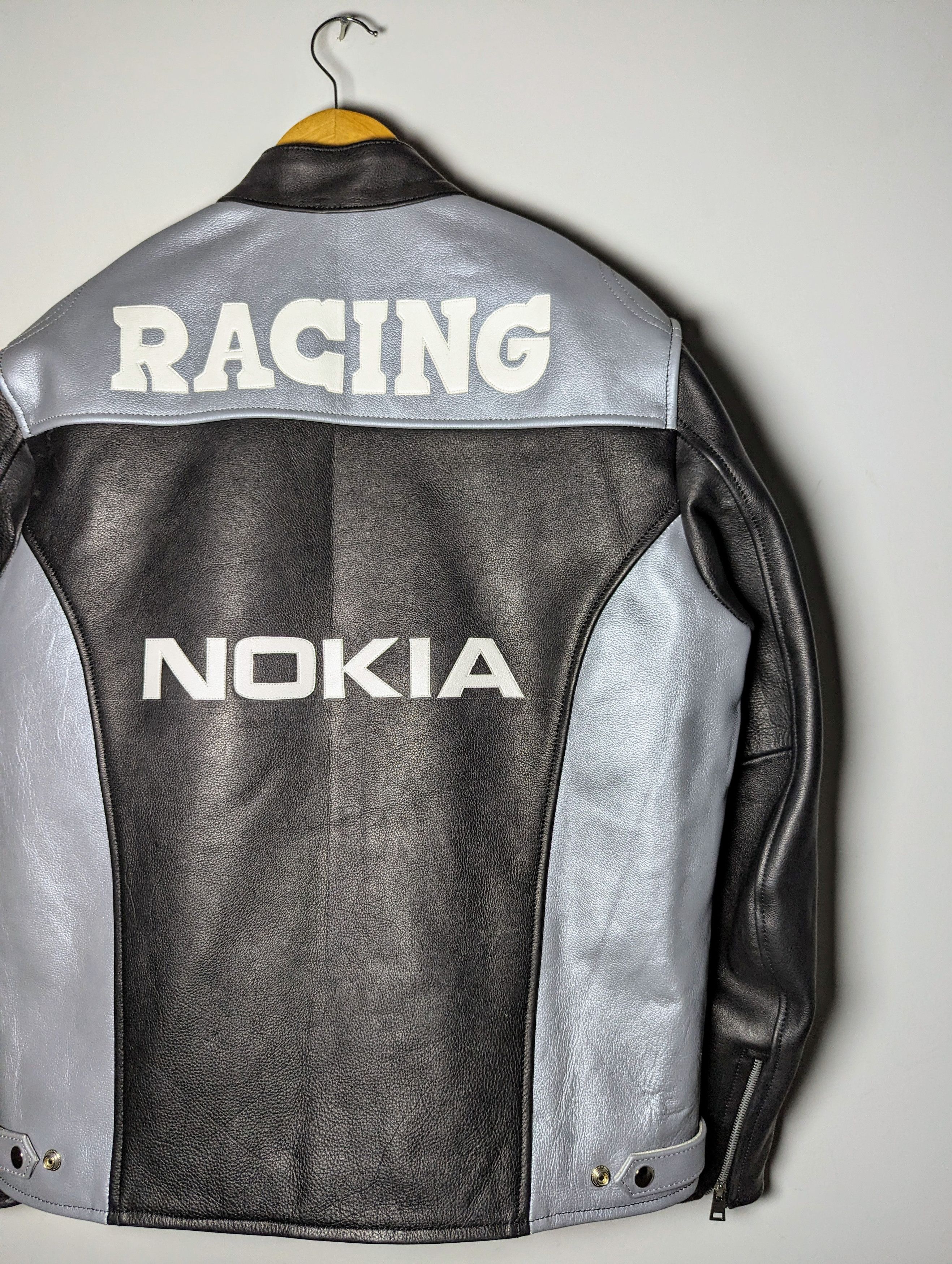 Vintage 💸 Nokia 🔥 VINTAGE RACING LEATHER JACKET Biker Size US XXL / EU 58 / 5 - 9 Thumbnail