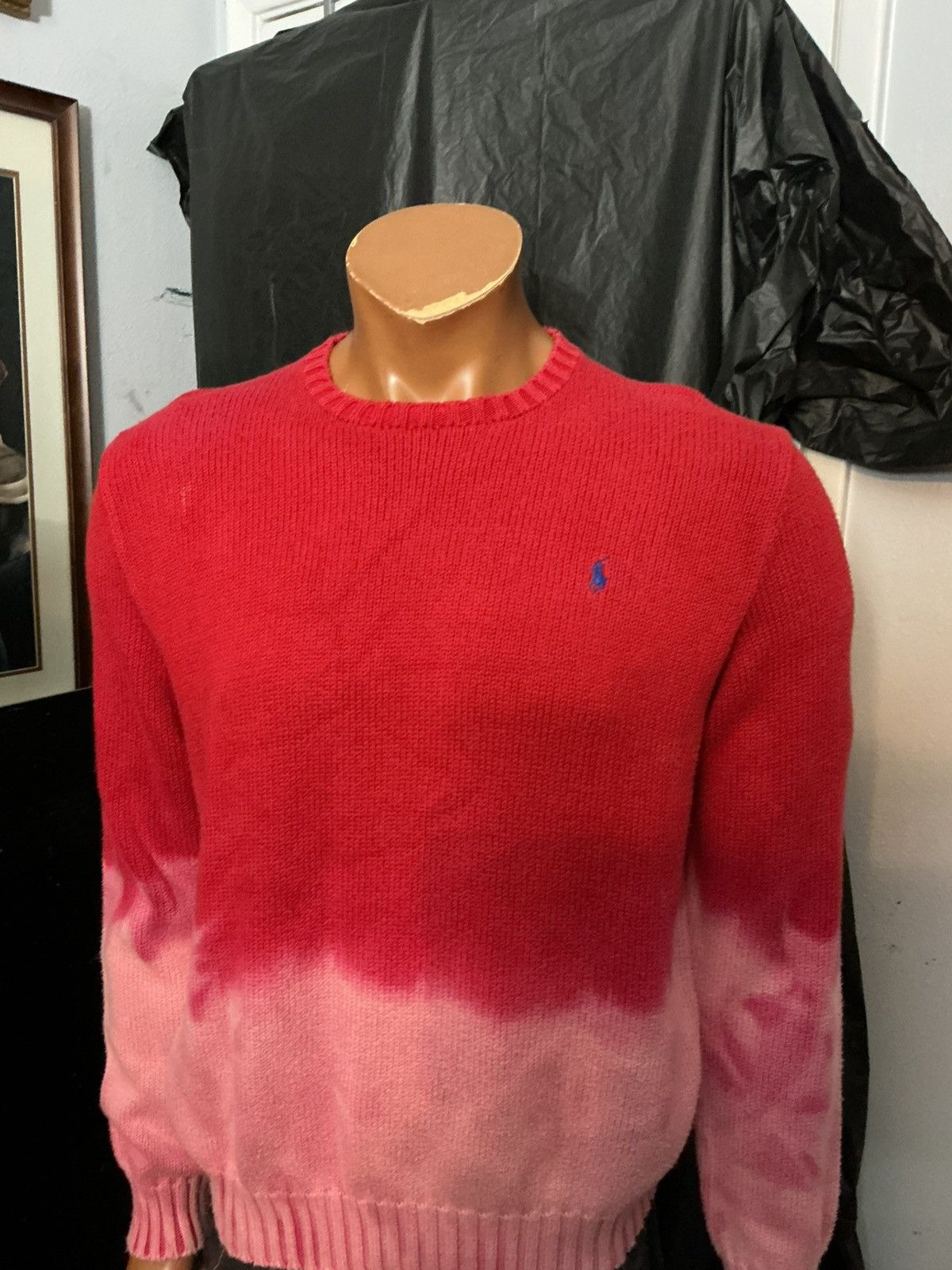 Polo Ralph Lauren Vintage Polo Ralph Lauren Bleach Dyed Cotton Knit Sweater Size US M / EU 48-50 / 2 - 10 Thumbnail