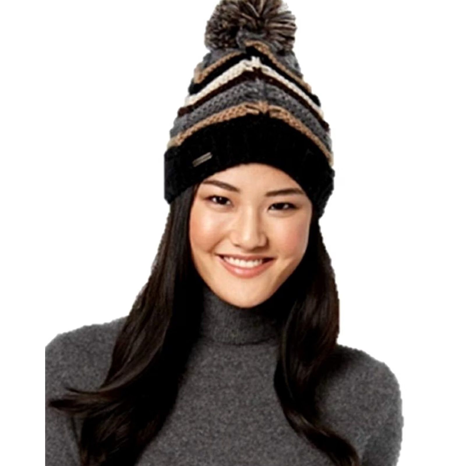 Steve Madden Steve Madden Beanie Hat Gray Women's Winter Knit Chevron Logo One Size XS? Size ONE SIZE - 2 Thumbnail