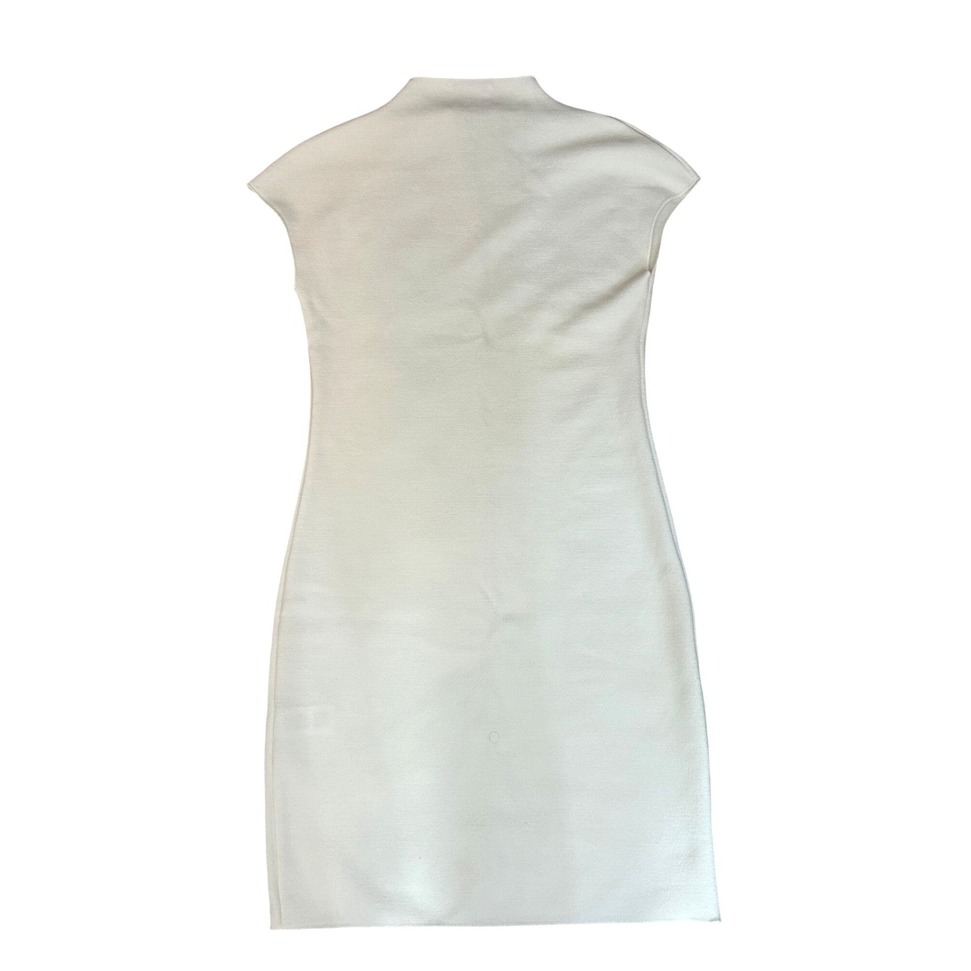 Zara Zara Women’s Mini Dress S White Knit Silver Studded High Nec Size S / US 4 / IT 40 - 12 Thumbnail